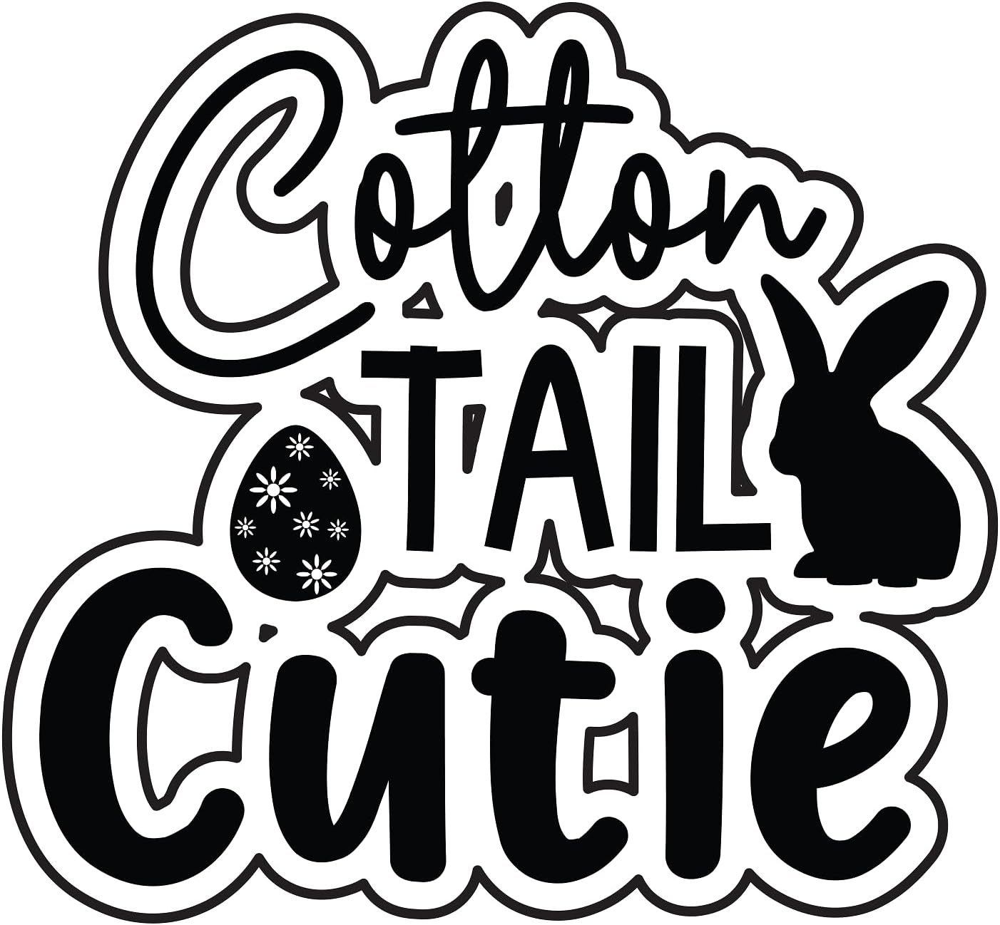 Inspirational Quote "Cotton Tail Cutie" Motivational Sticker Vinyl Decal Motivation Stickers- 5" Vinyl Sticker Waterproof
