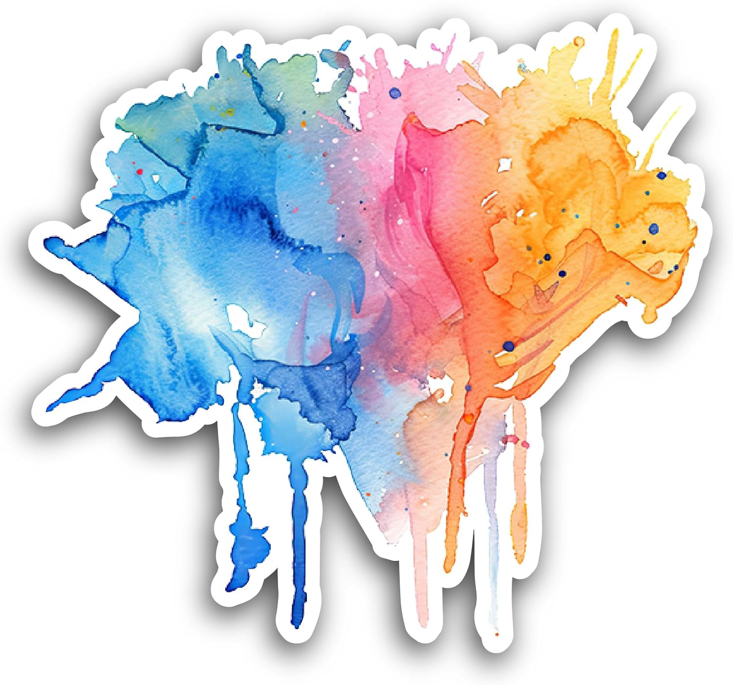2 (Pieces) 3" and 5" Colorful Paint Stain Sticker, Waterproof Vinyl Decals for Many Purpose Like Cars, Trucks, Laptops, Phones, Windows and More