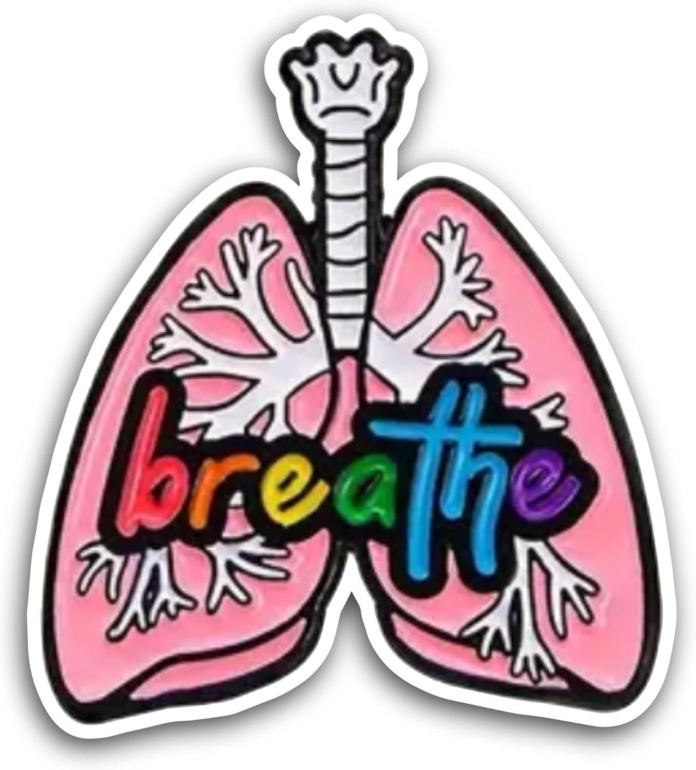 2 (Pieces) 3" and 5" Lungs Sticker, Waterproof Vinyl Decals for Many Purpose Like Cars, Trucks, Laptops, Phones, Windows and More