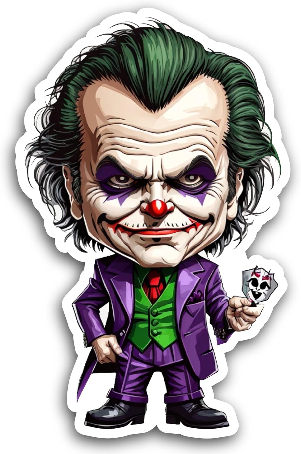 2 (Pieces) 3" and 5" The Joker Sticker, Waterproof Vinyl Decals for Many Purpose Like Cars, Trucks, Laptops, Phones, Windows and More