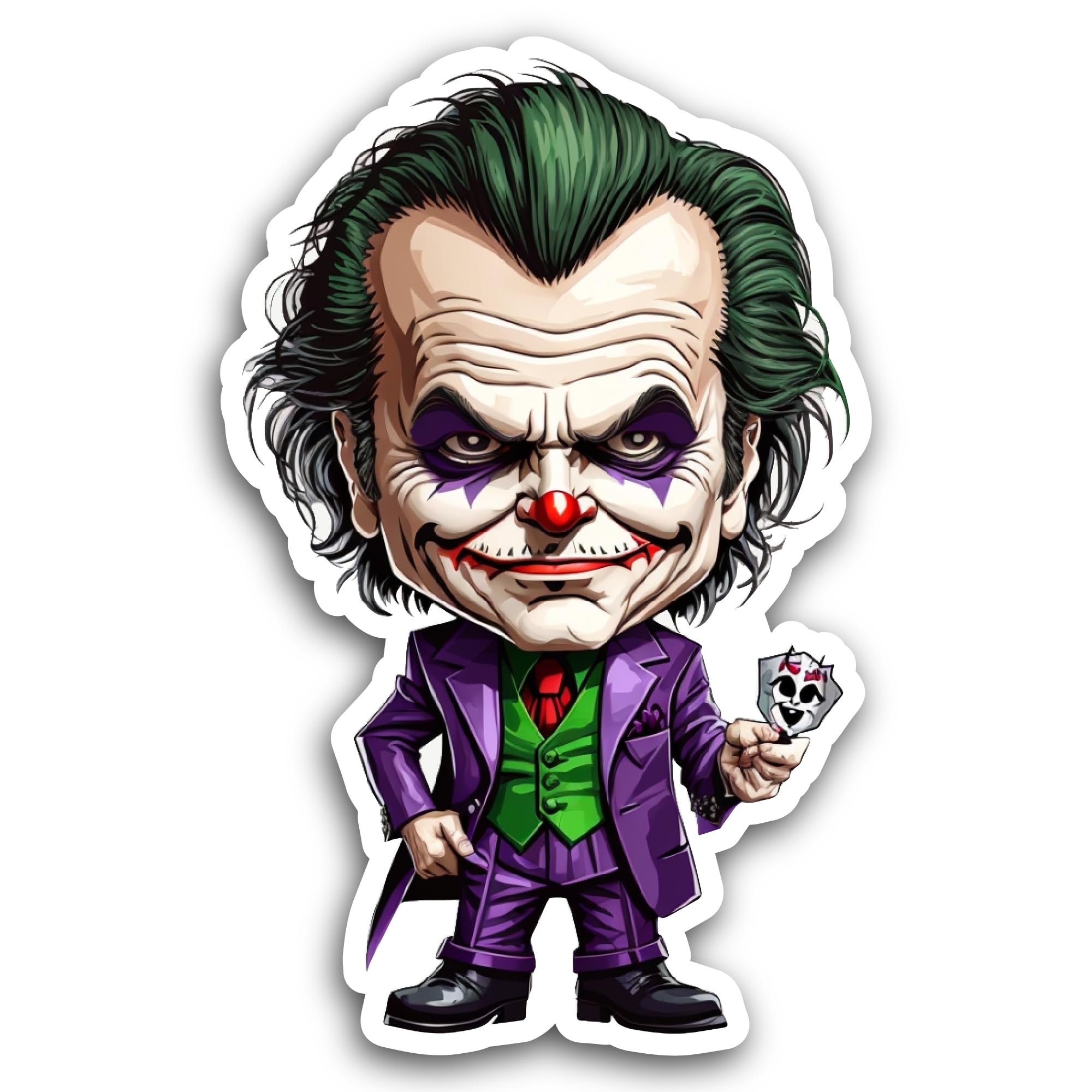 2 (Pieces) 3" and 5" The Joker Sticker, Waterproof Vinyl Decals for Many Purpose Like Cars, Trucks, 