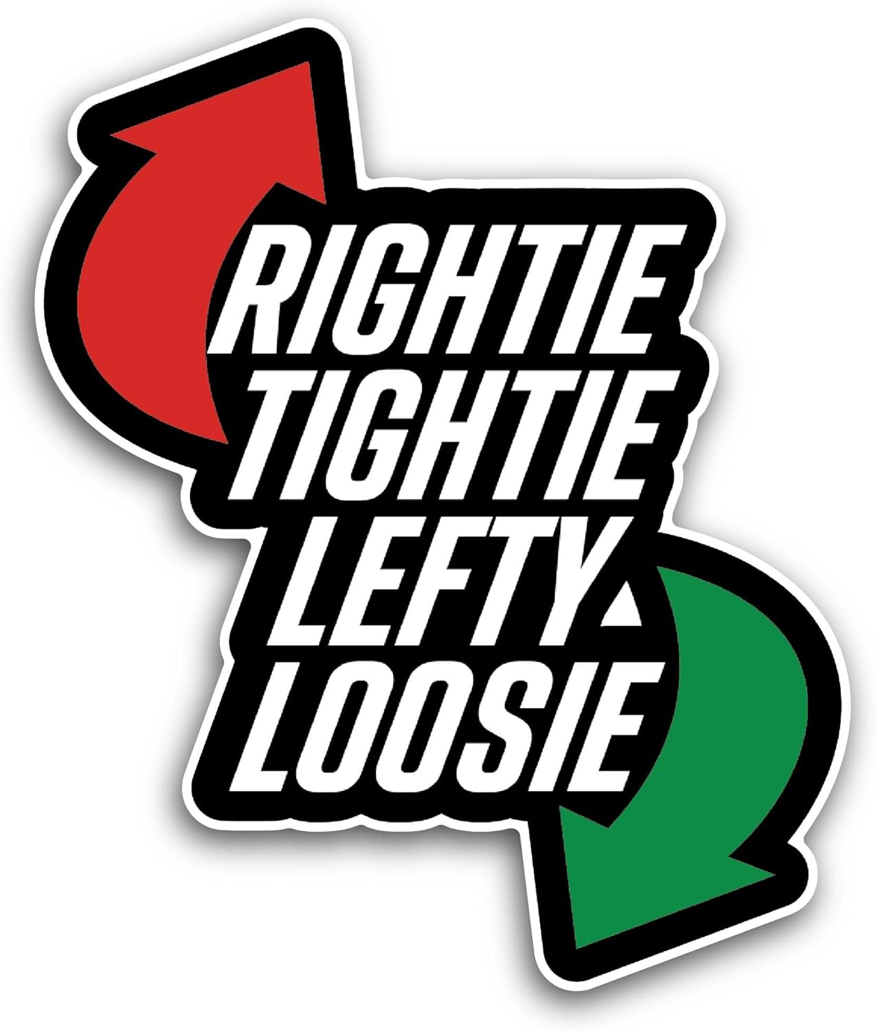 2 (Pieces) 3" and 5" Righty Tighty Sticker, Waterproof Vinyl Decals for Many Purpose Like Cars, Trucks, Laptops, Phones, Windows and More