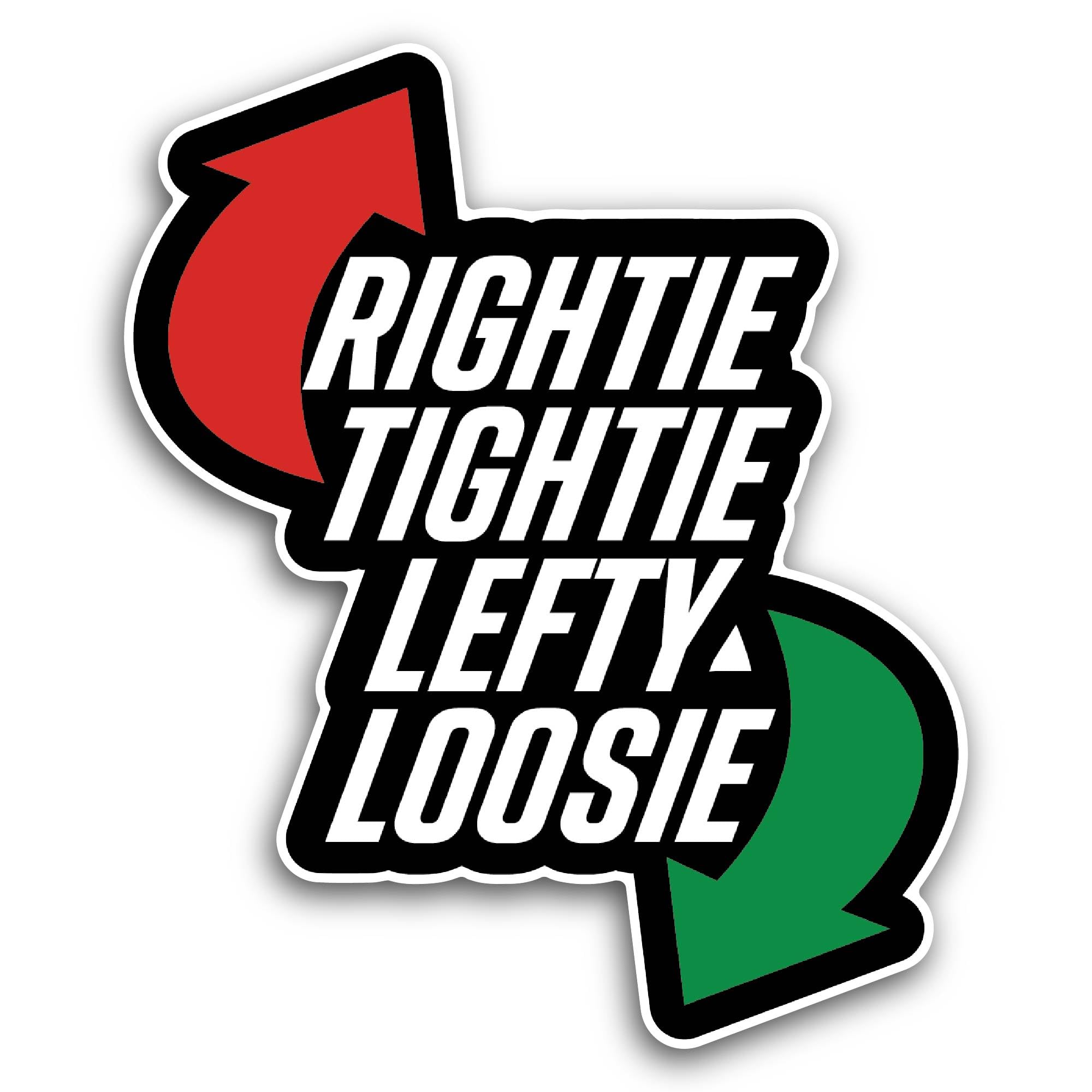 2 (Pieces) 3" and 5" Righty Tighty Sticker, Waterproof Vinyl Decals for Many Purpose Like Cars, Truc