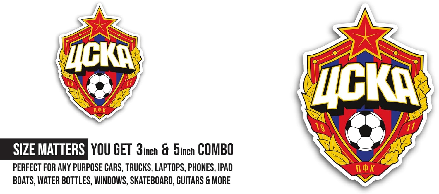 2 (Pieces) 3" and 5" M0scow Badge Sticker, Waterproof Vinyl Decals for Many Purpose Like Cars, Trucks, Laptops, Phones, Windows and More