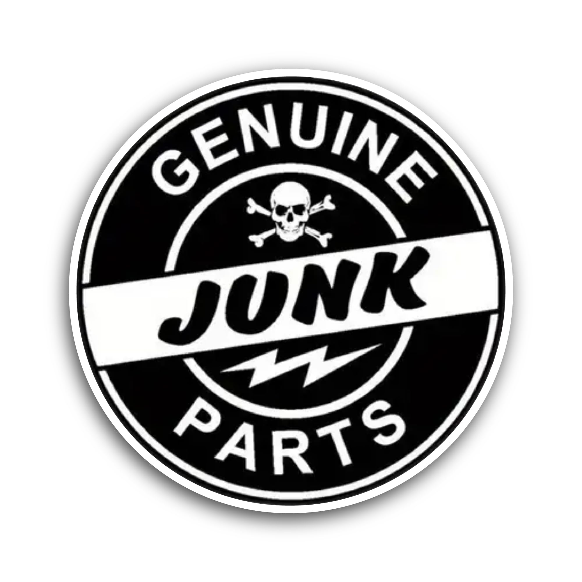 2 (Pieces) 3" and 5" Genuine Junk Parts Text Sticker, Waterproof Vinyl Decals for Many Purpose Like 