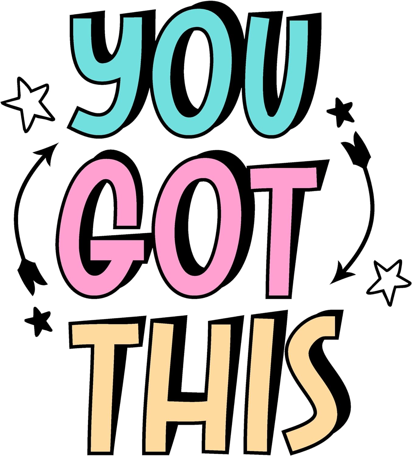 Inspirational Quote "You Got This, Sticker" Motivational Sticker Vinyl Decal Motivation Stickers- 5" Vinyl Sticker Waterproof