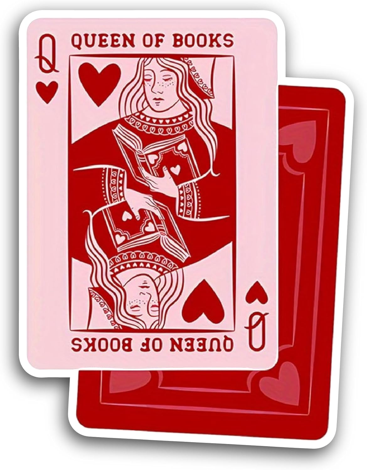 2 (Pieces) 3" and 5" Queen of Books Sticker, Waterproof Vinyl Decals for Many Purpose Like Cars, Trucks, Laptops, Phones, Windows and More