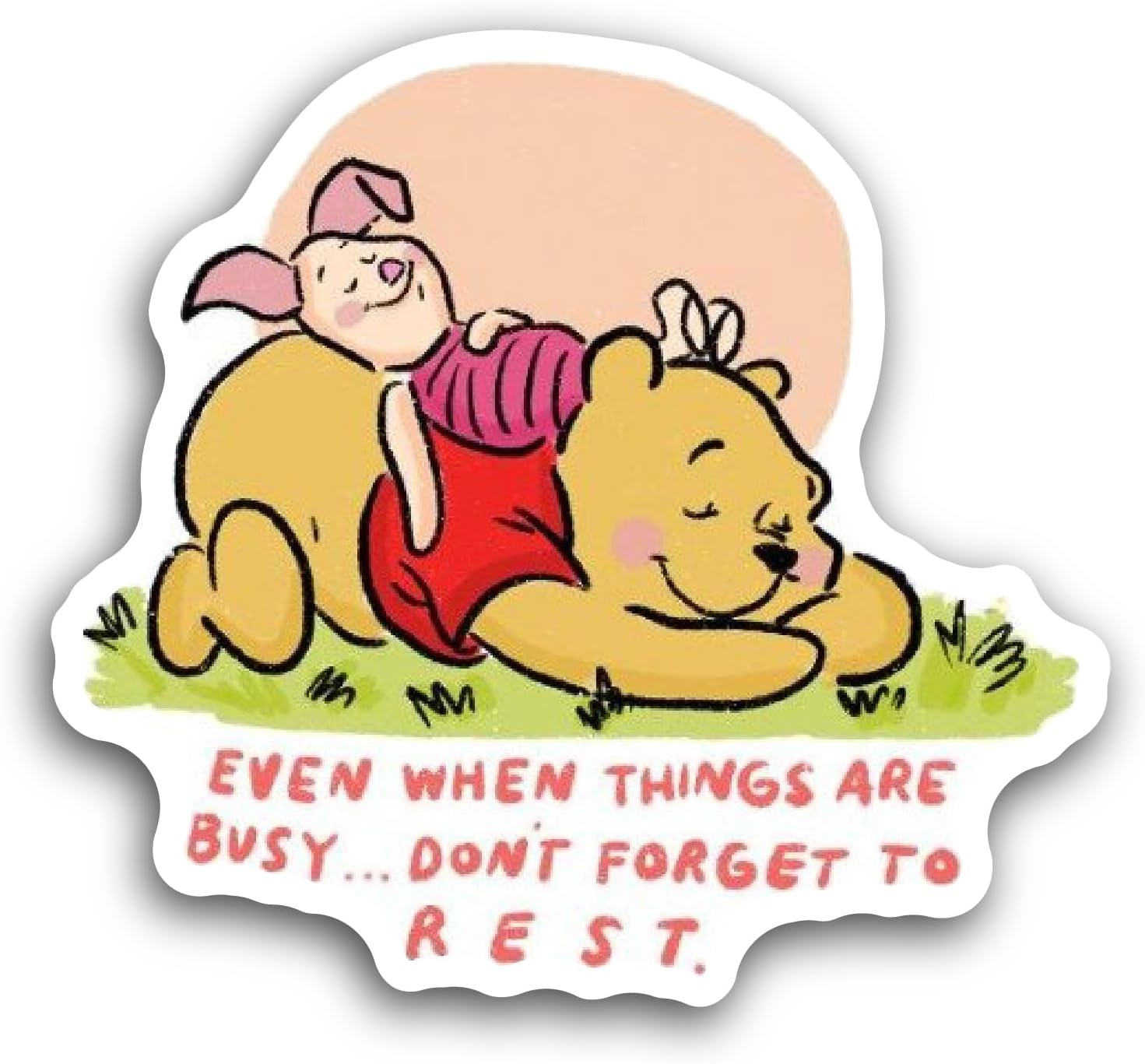 2 (Pieces) 3" and 5" Even When Things are Busy Text Sticker, Waterproof Vinyl Decals for Many Purpose Like Cars, Trucks, Laptops, Phones, Windows and More