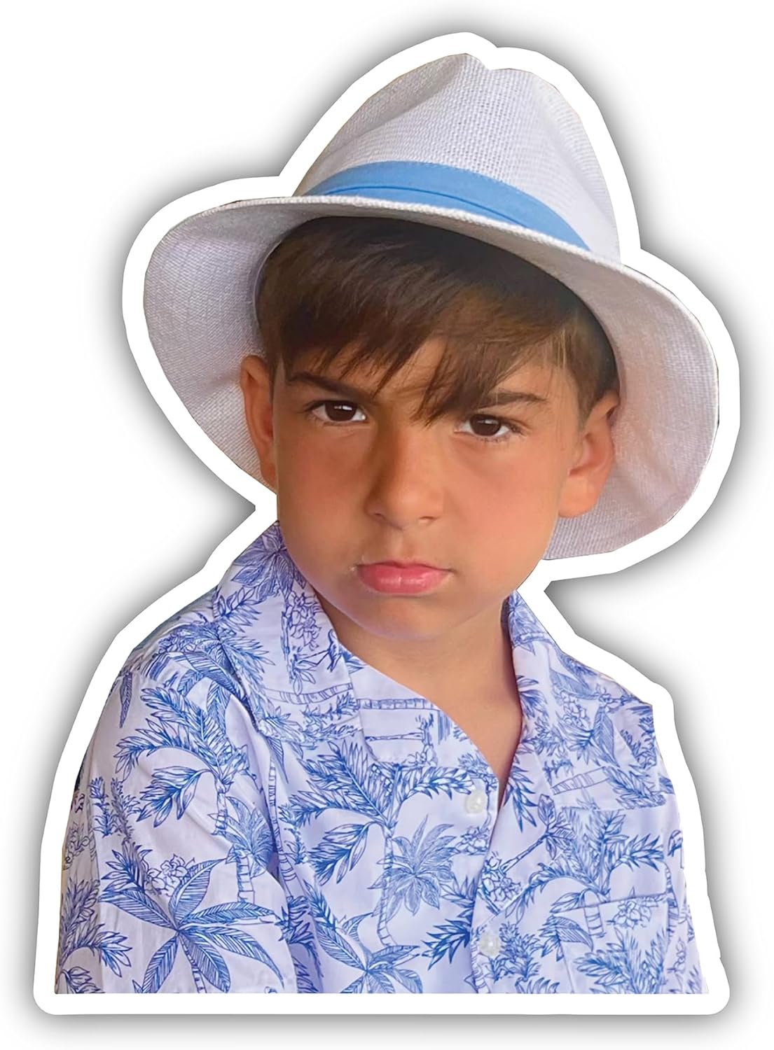 2 (Pieces) 3" and 5" Boy with Hat Sticker, Waterproof Vinyl Decals for Many Purpose Like Cars, Trucks, Laptops, Phones, Windows and More