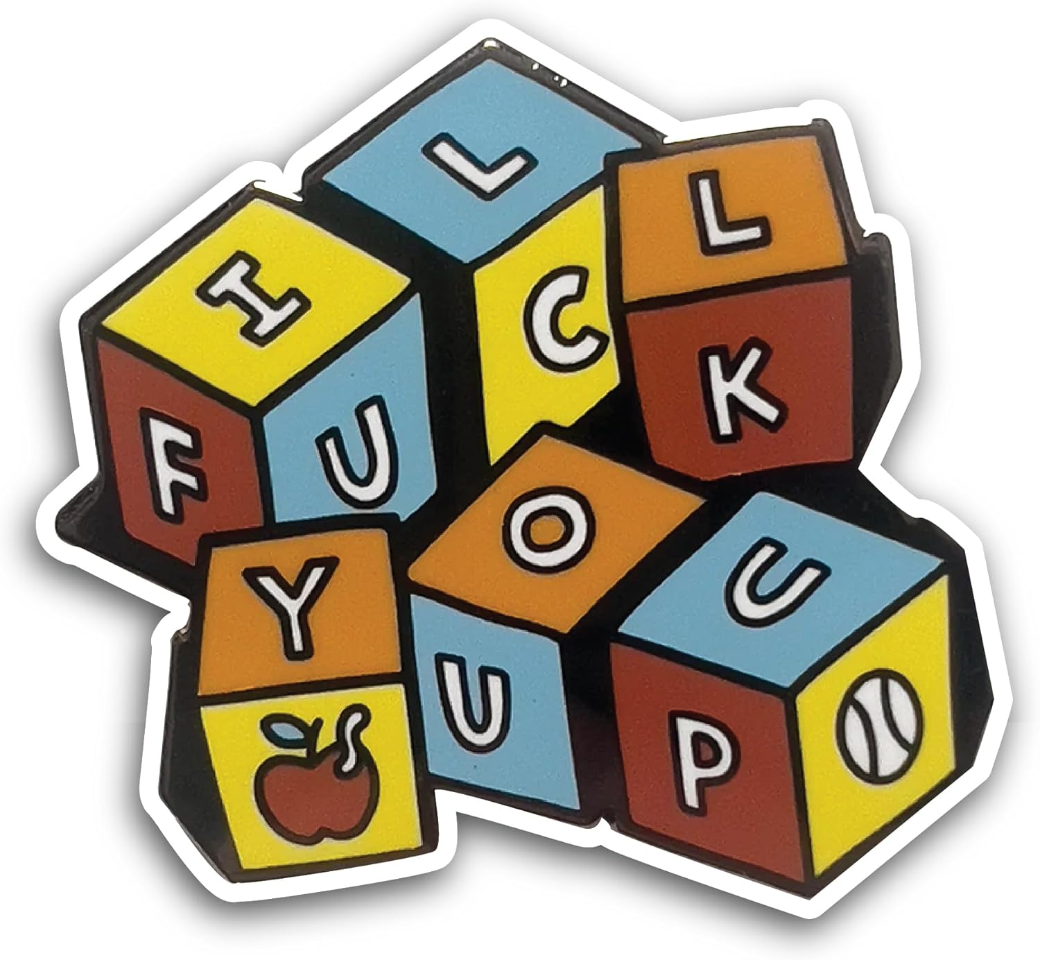 2 (Pieces) 3" and 5" Word Blocks Sticker, Waterproof Vinyl Decals for Many Purpose Like Cars, Trucks, Laptops, Phones, Windows and More