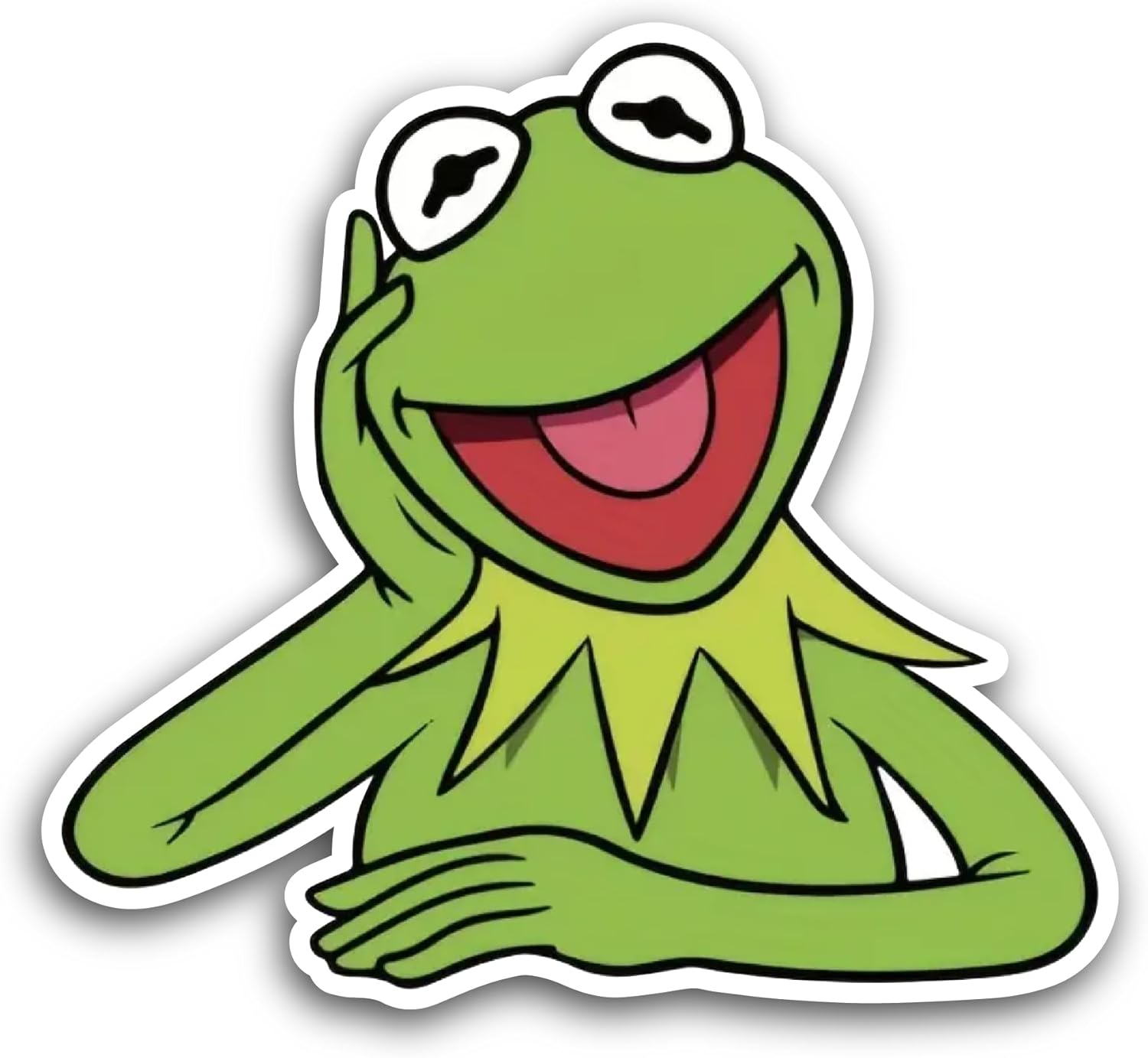 2 (Pieces) 3" and 5" Smiling Frog Sticker, Waterproof Vinyl Decals for Many Purpose Like Cars, Trucks, Laptops, Phones, Windows and More
