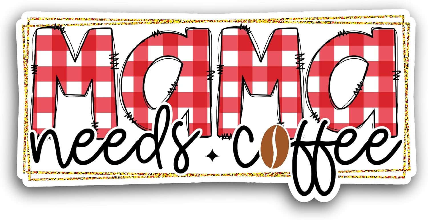 2 (Pieces) 3" and 5" Mama Text Sticker, Waterproof Vinyl Decals for Many Purpose Like Cars, Trucks, Laptops, Phones, Windows and More