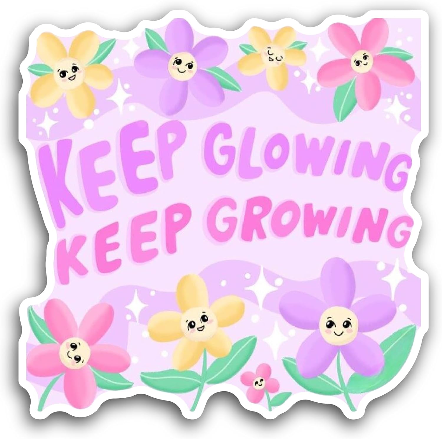 2 (Pieces) 3" and 5" Keep Glowing Text Sticker, Waterproof Vinyl Decals for Many Purpose Like Cars, Trucks, Laptops, Phones, Windows and More