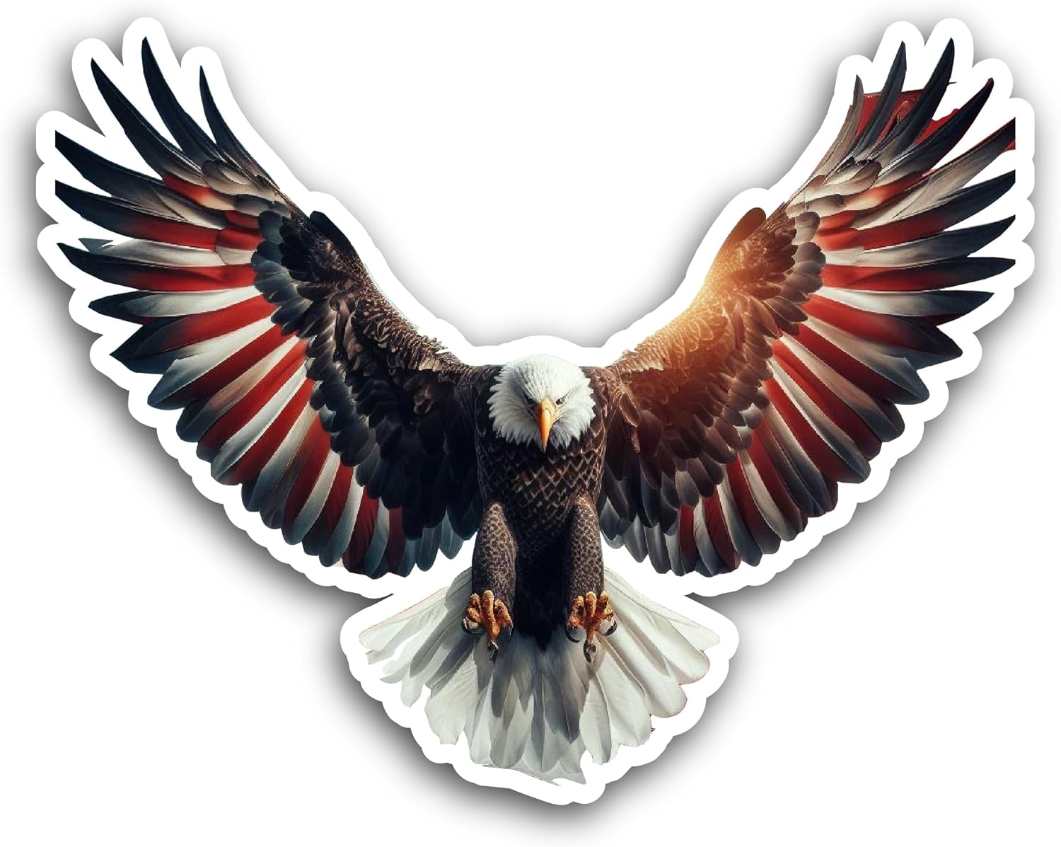 2 (Pieces) 3" and 5" Flying Eagle Decal Sticker, Waterproof Vinyl Decals for Many Purpose Like Cars, Trucks, Laptops, Phones, Windows and More