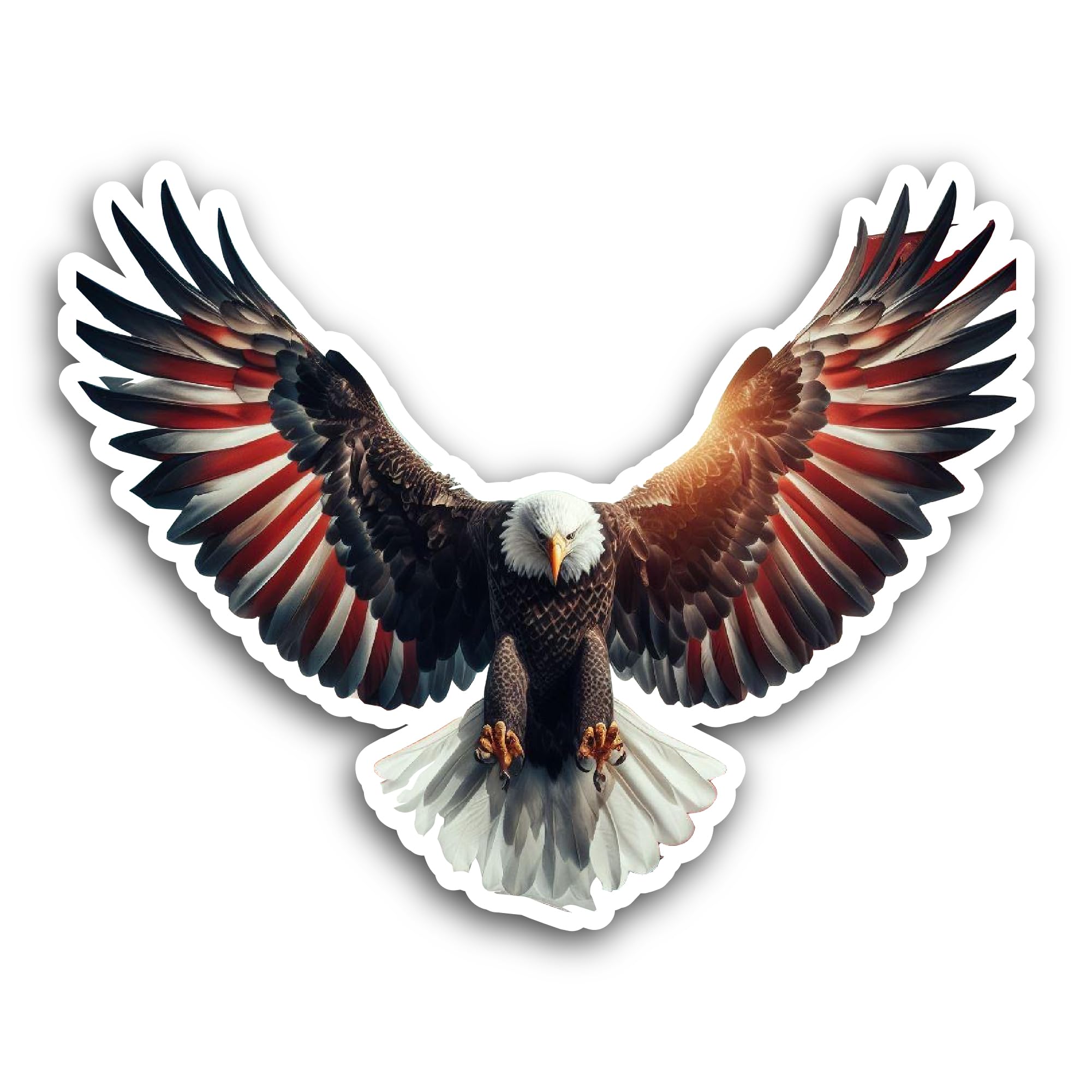 2 (Pieces) 3" and 5" Flying Eagle Decal Sticker, Waterproof Vinyl Decals for Many Purpose Like Cars,