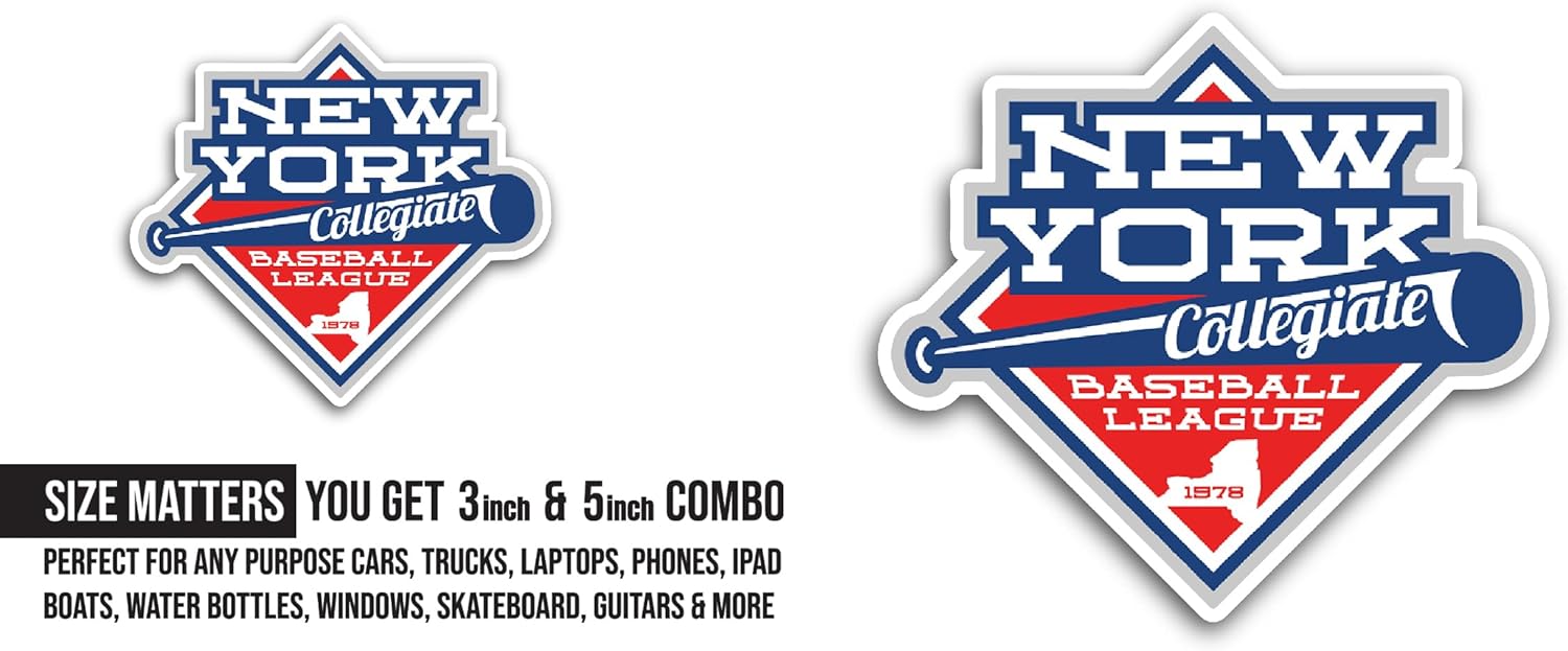 2 (Pieces) 3" and 5" New York C0llegiate Sticker, Waterproof Vinyl Decals for Many Purpose Like Cars, Trucks, Laptops, Phones, Windows and More