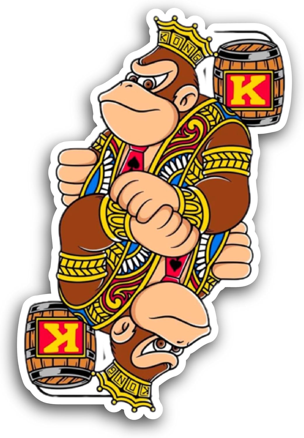 2 (Pieces) 3" and 5" Cartoon Kong Sticker, Waterproof Vinyl Decals for Many Purpose Like Cars, Trucks, Laptops, Phones, Windows and More