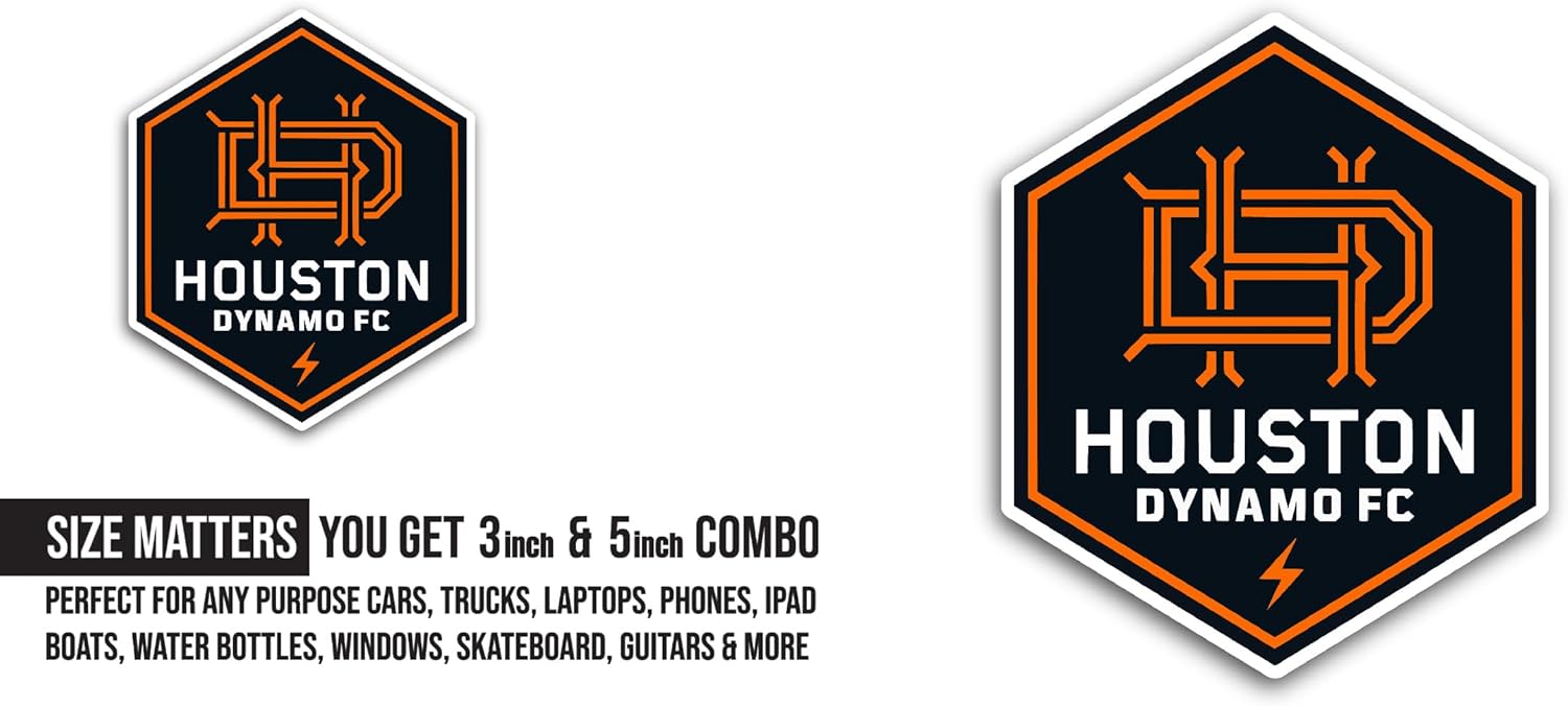 2 (Pieces) 3" and 5" H0uston Dynam0 Sticker, Waterproof Vinyl Decals for Many Purpose Like Cars, Trucks, Laptops, Phones, Windows and More