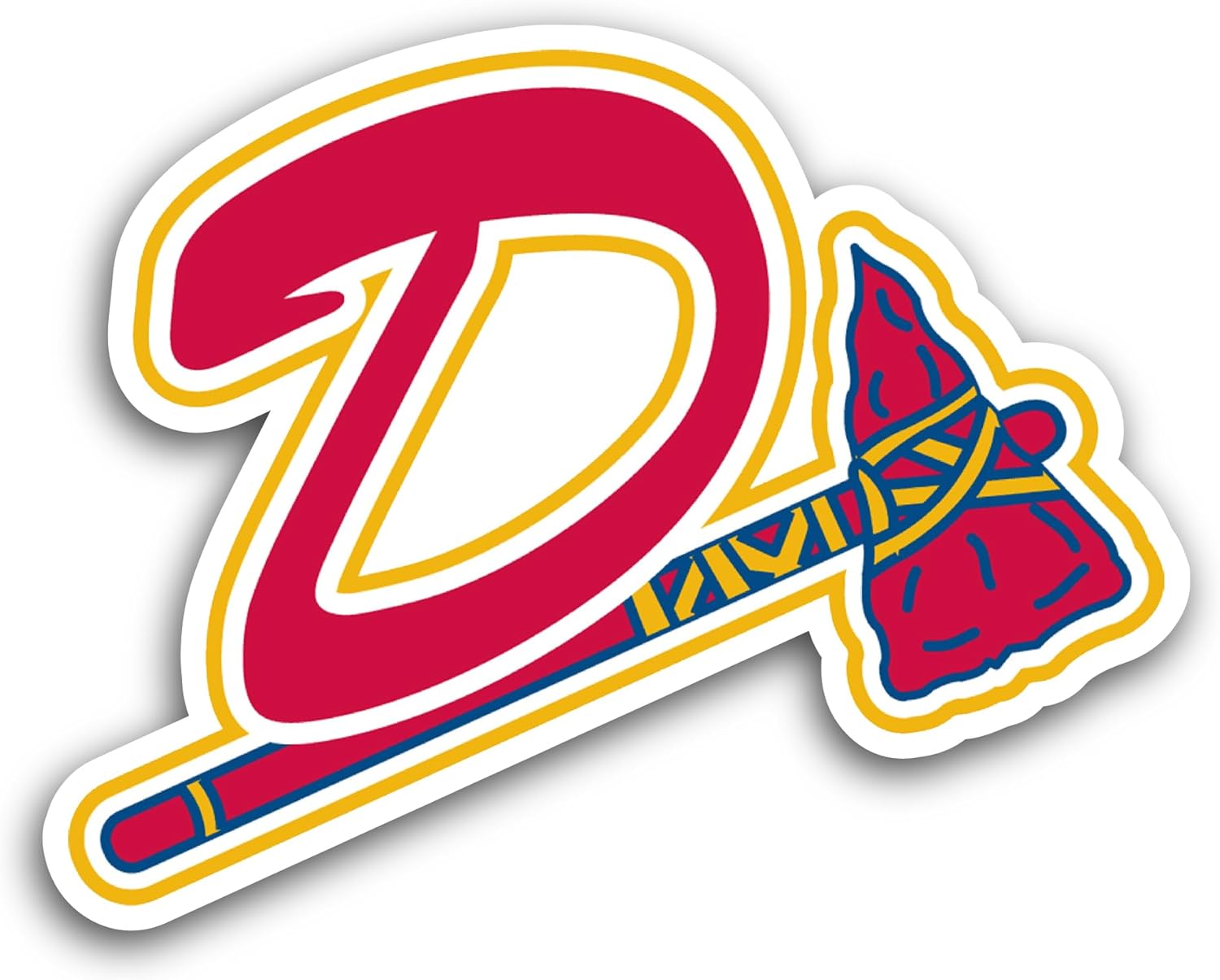 2 (Pieces) 3" and 5" D@nville Braves Sticker, Waterproof Vinyl Decals for Many Purpose Like Cars, Trucks, Laptops, Phones, Windows and More