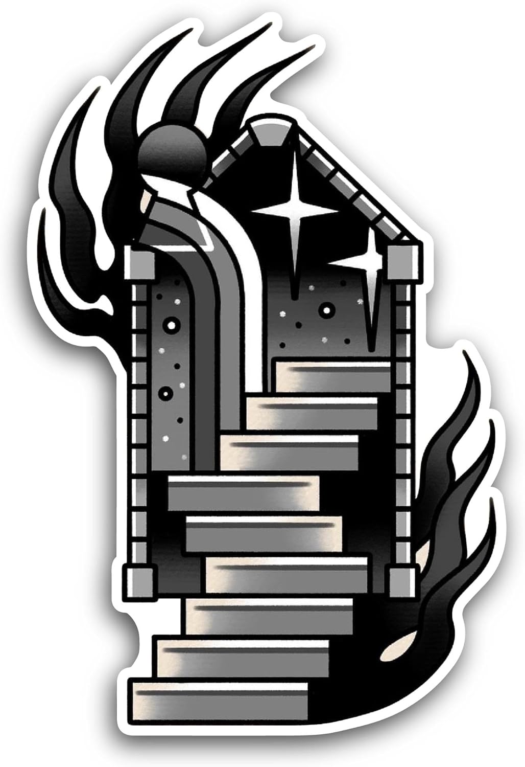 2 (Pieces) 3" and 5" Stairway Sticker, Waterproof Vinyl Decals for Many Purpose Like Cars, Trucks, Laptops, Phones, Windows and More