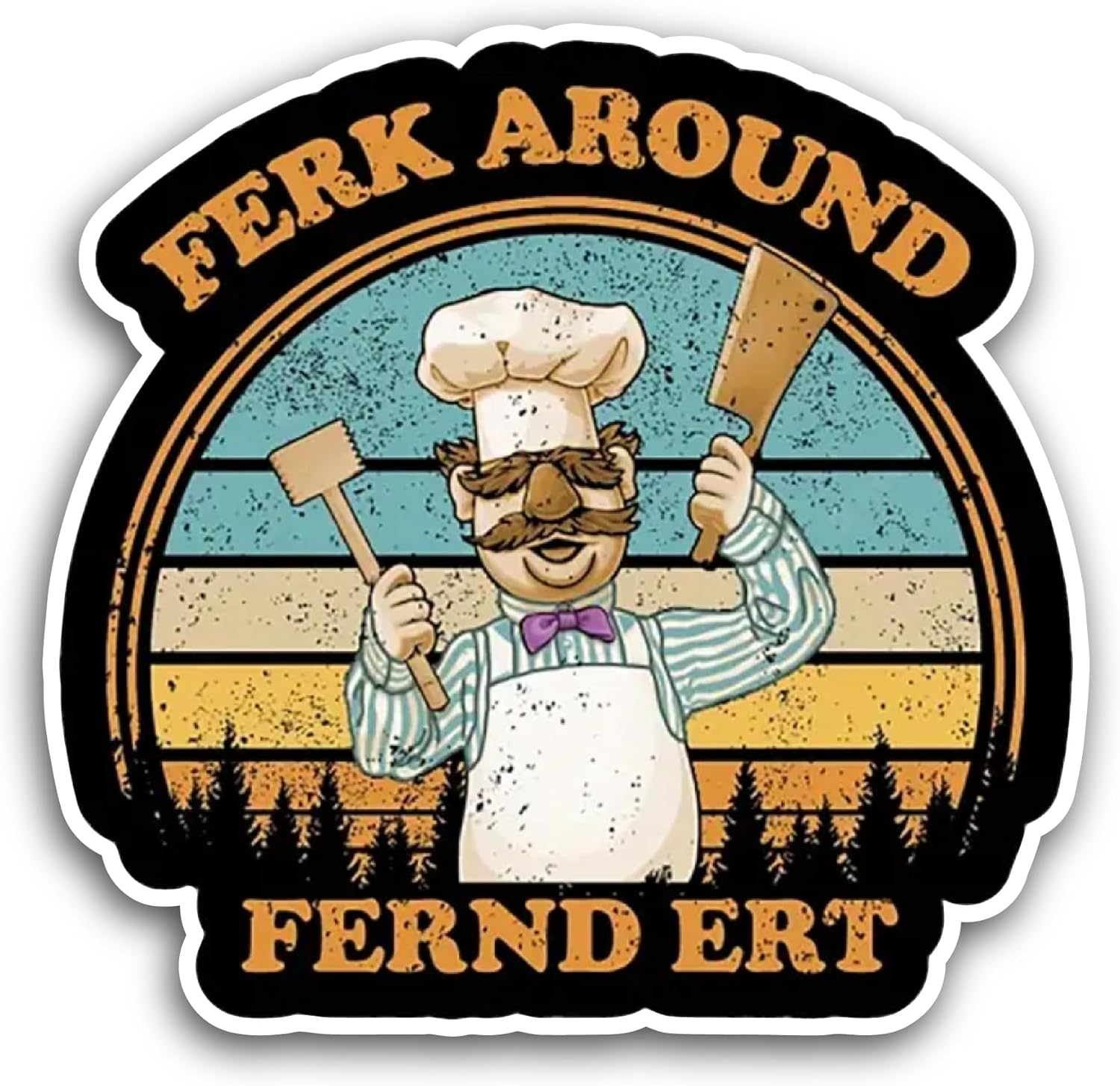 2 (Pieces) 3" and 5" Ferk Around Text Sticker, Waterproof Vinyl Decals for Many Purpose Like Cars, Trucks, Laptops, Phones, Windows and More