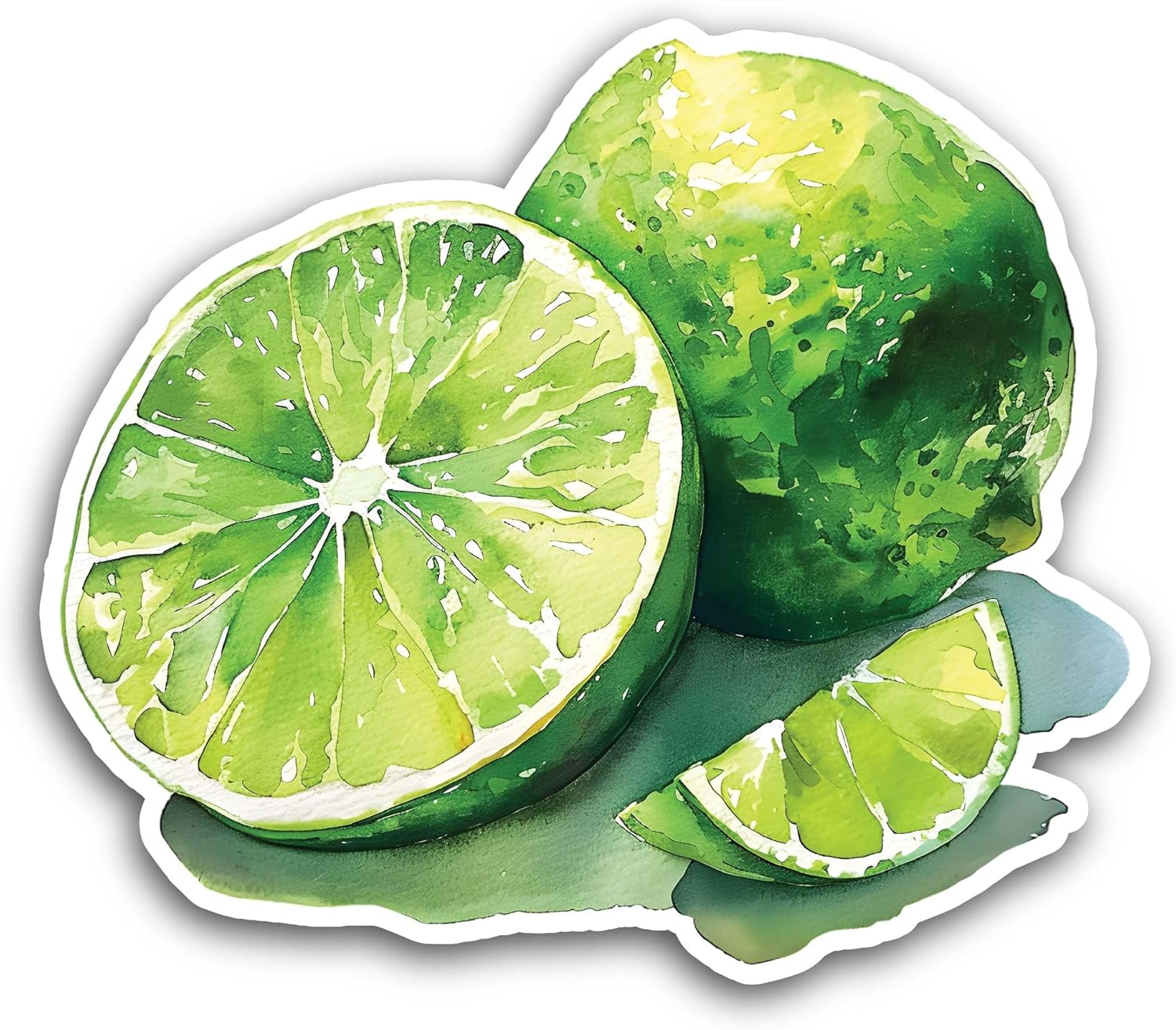 2 (Pieces) 3" and 5" Lime Slices Sticker, Waterproof Vinyl Decals for Many Purpose Like Cars, Trucks, Laptops, Phones, Windows and More