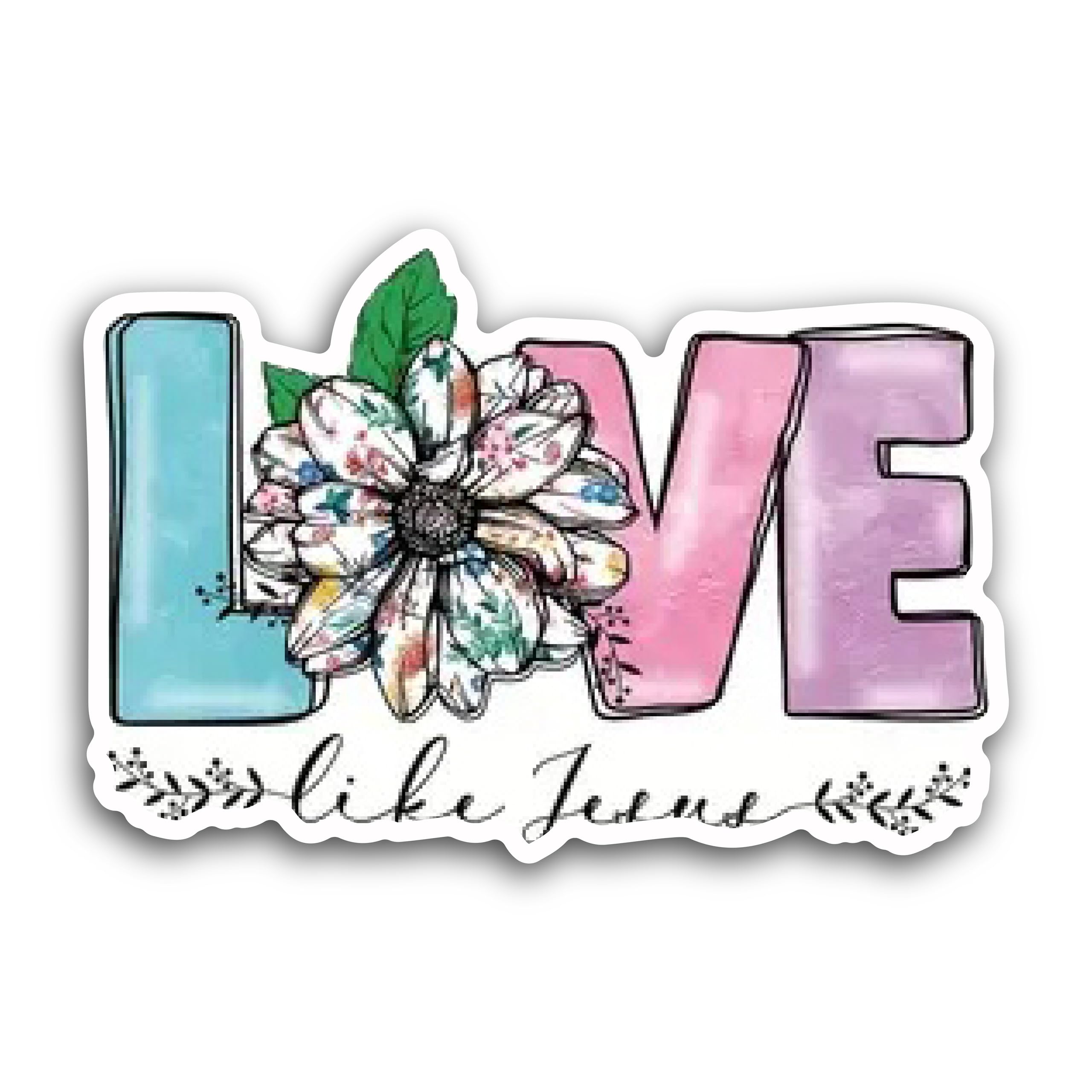 2 (Pieces) 3" and 5" Love Like Jesus Decal Sticker, Waterproof Vinyl Decals for Many Purpose Like Ca