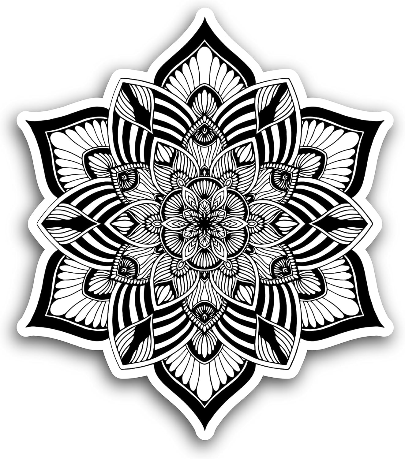 2 (Pieces) 3" and 5" Mandala Sticker, Waterproof Vinyl Decals for Many Purpose Like Cars, Trucks, Laptops, Phones, Windows and More