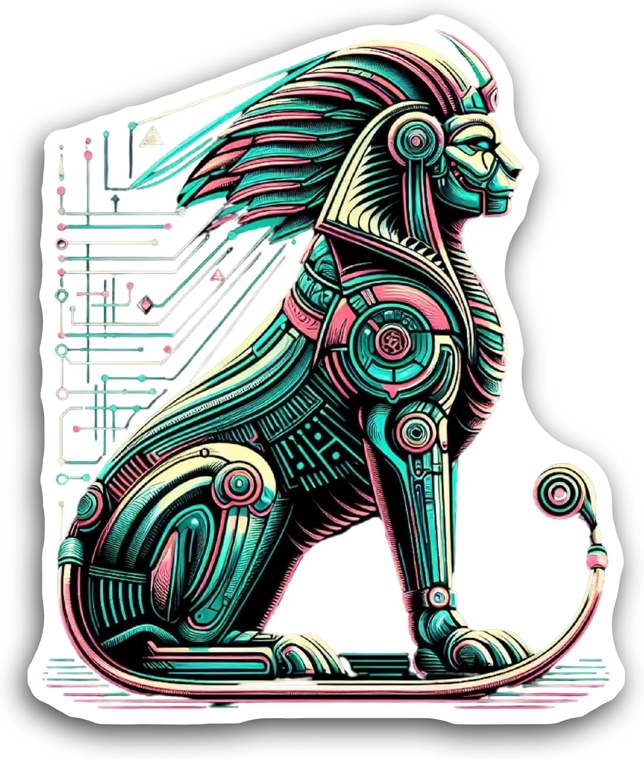 2 (Pieces) 3" and 5" Brightly Colored Statue Sticker, Waterproof Vinyl Decals for Many Purpose Like Cars, Trucks, Laptops, Phones, Windows and More