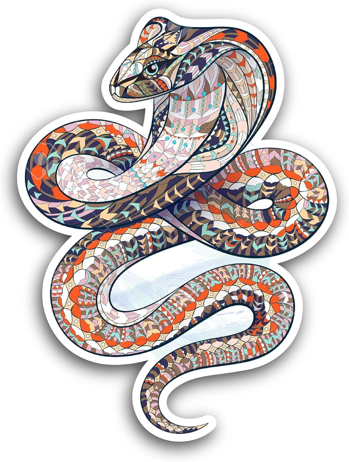 2 (Pieces) 3" and 5" Elegant Shape Snake Sticker, Waterproof Vinyl Decals for Many Purpose Like Cars, Trucks, Laptops, Phones, Windows and More