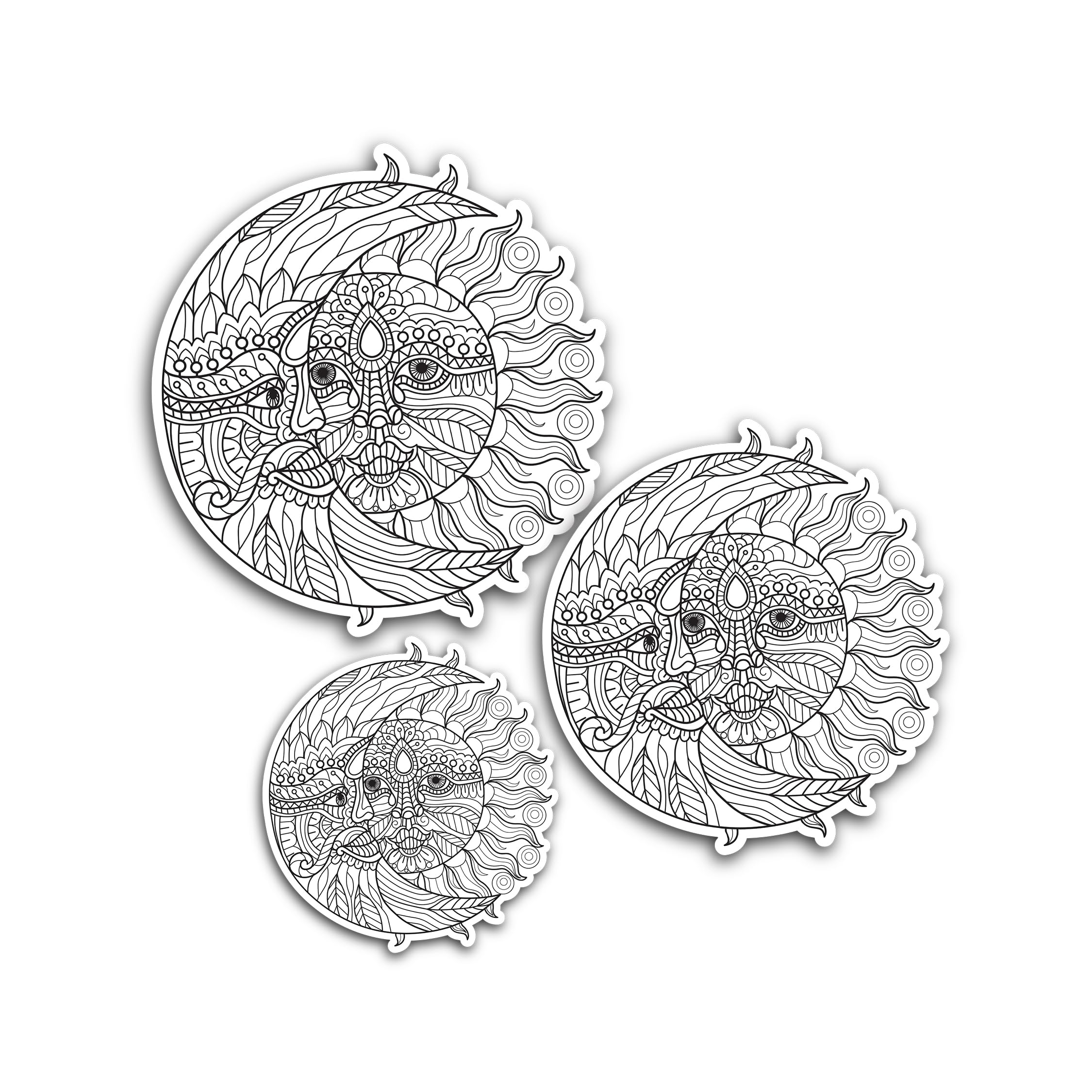 2 (Pieces) 3" and 5" Three Fingers Rising Sun Sticker, Waterproof Vinyl Decals for Many Purpose Like