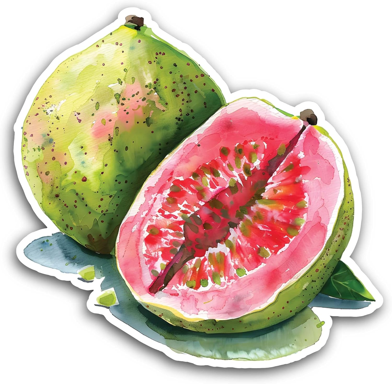 2 (Pieces) 3" and 5" Guava Sticker, Waterproof Vinyl Decals for Many Purpose Like Cars, Trucks, Laptops, Phones, Windows and More
