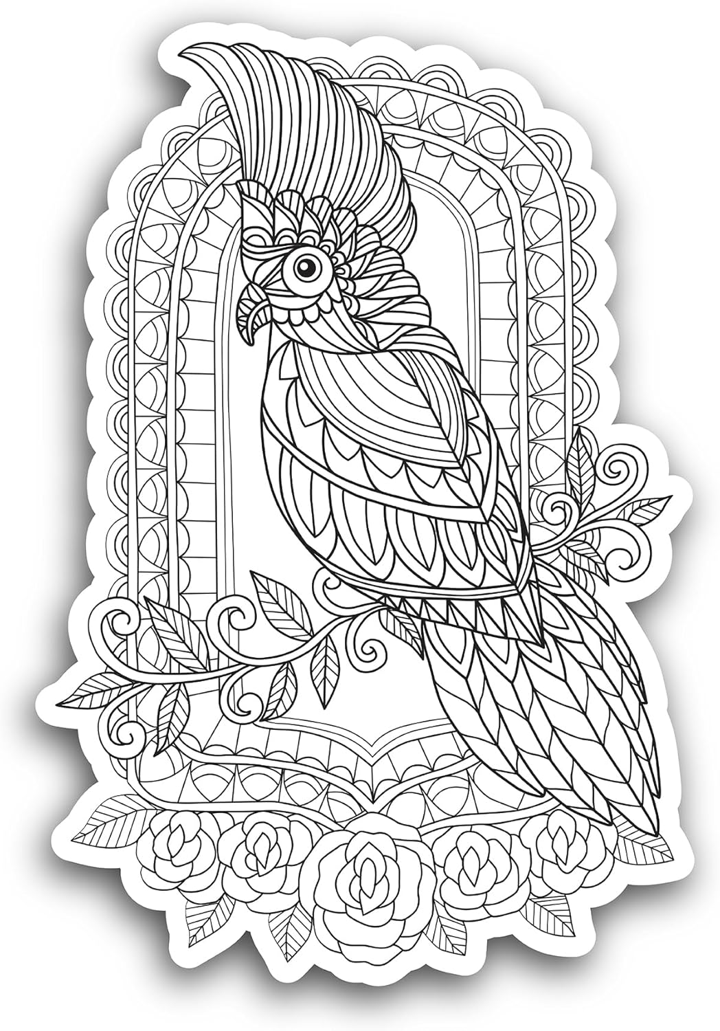 2 (Pieces) 3" and 5" Macaw Hand Drawing Sticker, Waterproof Vinyl Decals for Many Purpose Like Cars, Trucks, Laptops, Phones, Windows and More