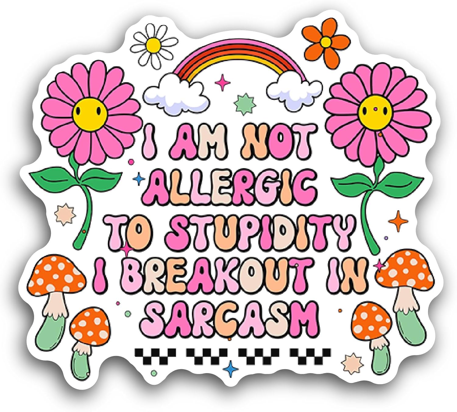 2 (Pieces) 3" and 5" I'm Not Allergic Sticker, Waterproof Vinyl Decals for Many Purpose Like Cars, Trucks, Laptops, Phones, Windows and More