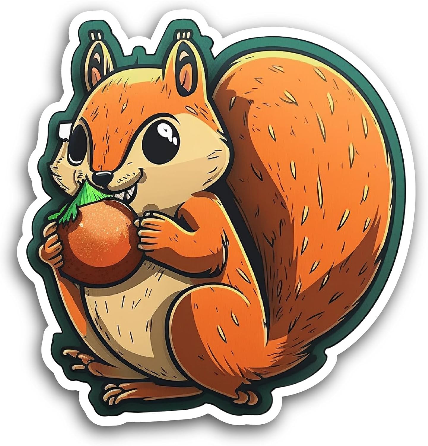 2 (Pieces) 3" and 5" Cartoon Squirrel Sticker, Waterproof Vinyl Decals for Many Purpose Like Cars, Trucks, Laptops, Phones, Windows and More