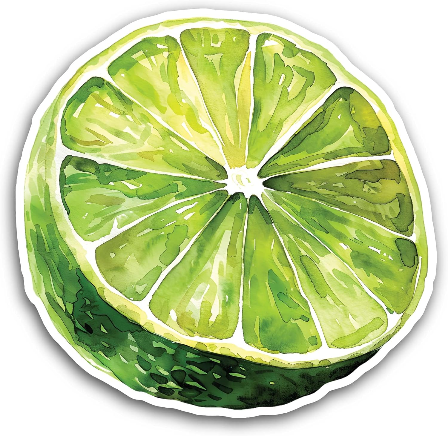 2 (Pieces) 3" and 5" Green Lemon Slice Sticker, Waterproof Vinyl Decals for Many Purpose Like Cars, Trucks, Laptops, Phones, Windows and More