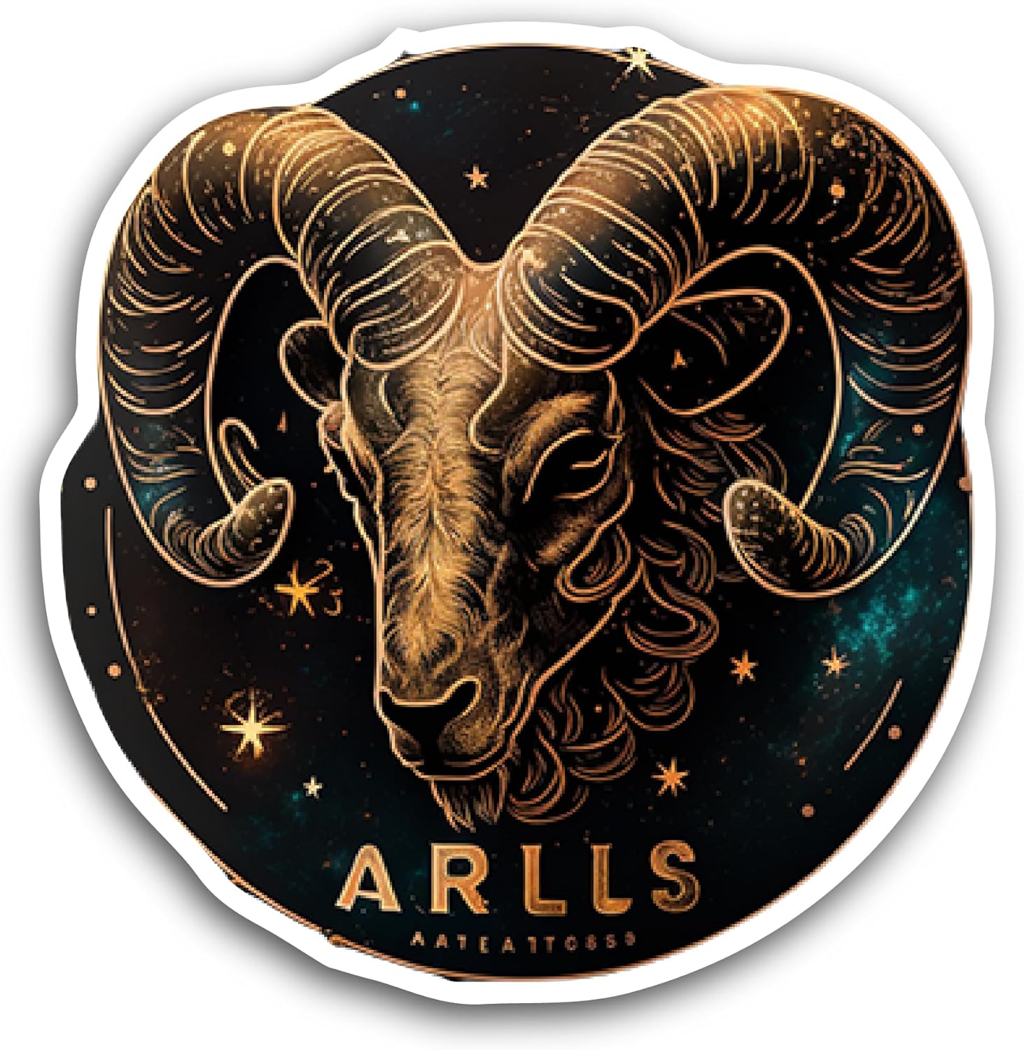 2 (Pieces) 3" and 5" Aries Zodiac Sign Sticker, Waterproof Vinyl Decals for Many Purpose Like Cars, Trucks, Laptops, Phones, Windows and More