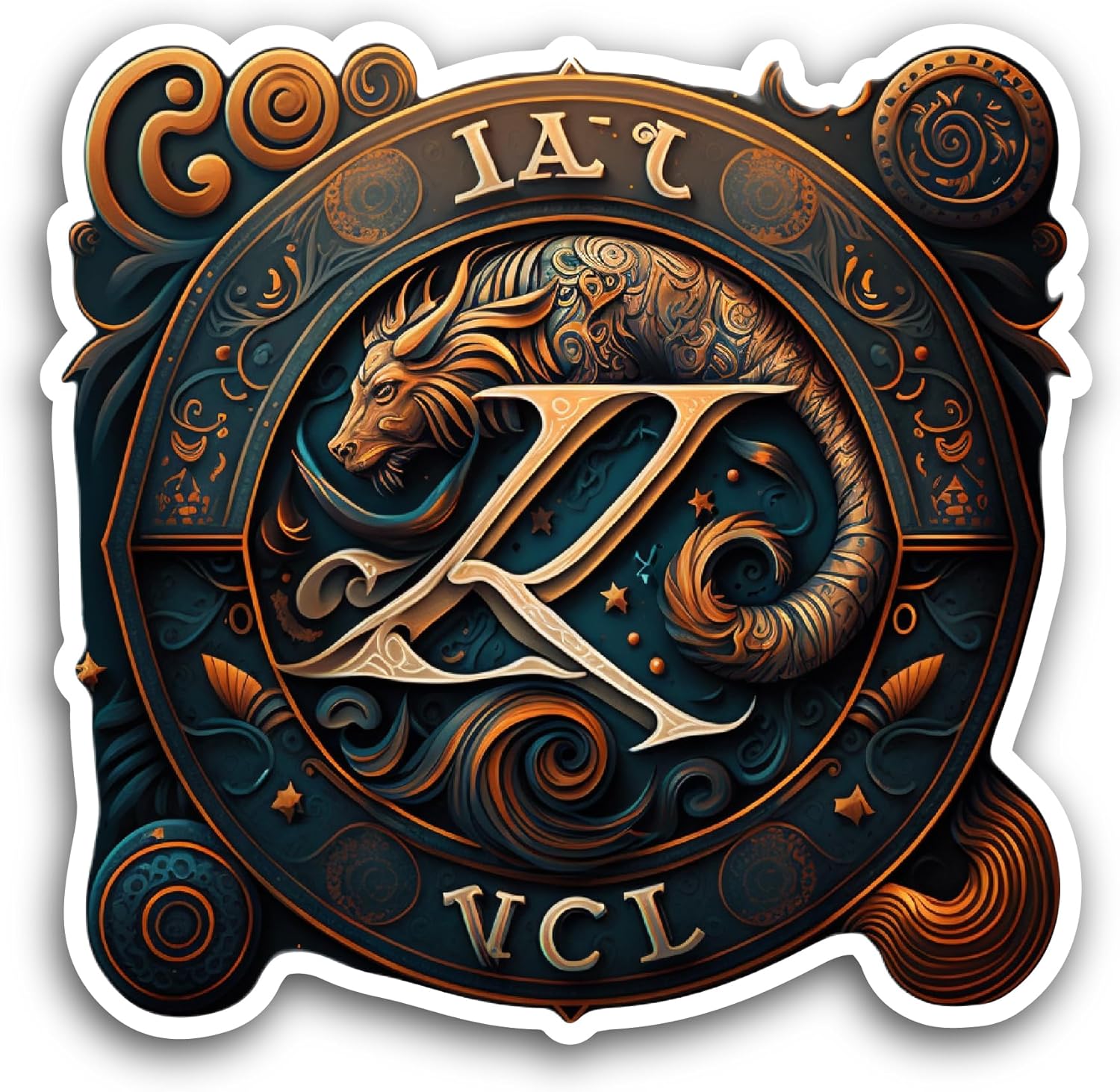 2 (Pieces) 3" and 5" Zodiac Sign Aquarius Sticker, Waterproof Vinyl Decals for Many Purpose Like Cars, Trucks, Laptops, Phones, Windows and More