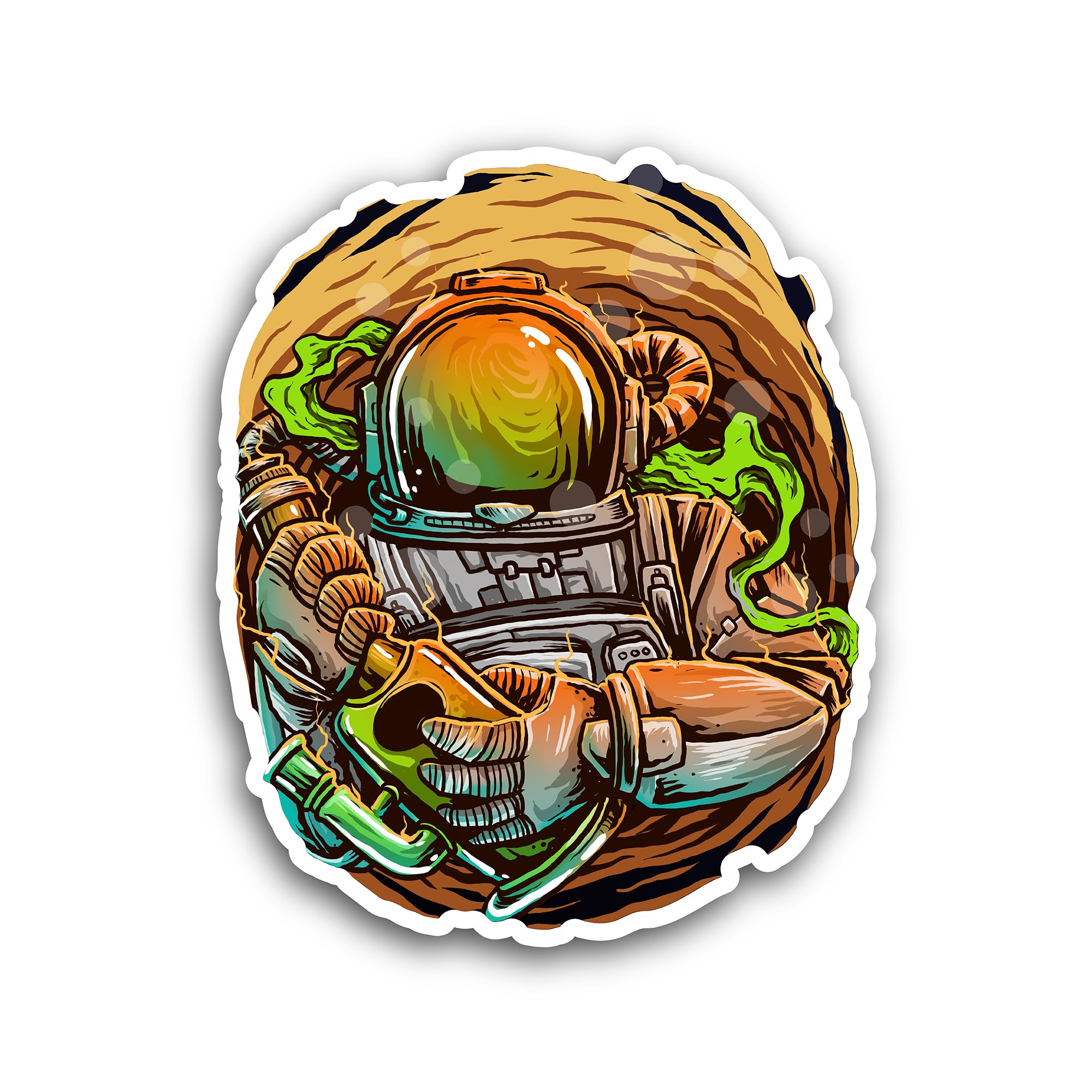 2 (Pieces) 3" and 5" Astronaut Weedy Decal Sticker, Waterproof Vinyl Decals for Many Purpose Like Ca