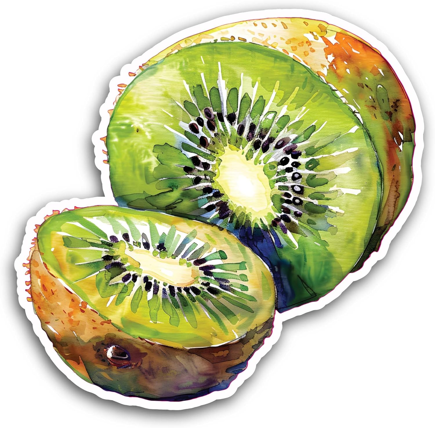 2 (Pieces) 3" and 5" Kiwi Fruit Sticker, Waterproof Vinyl Decals for Many Purpose Like Cars, Trucks, Laptops, Phones, Windows and More