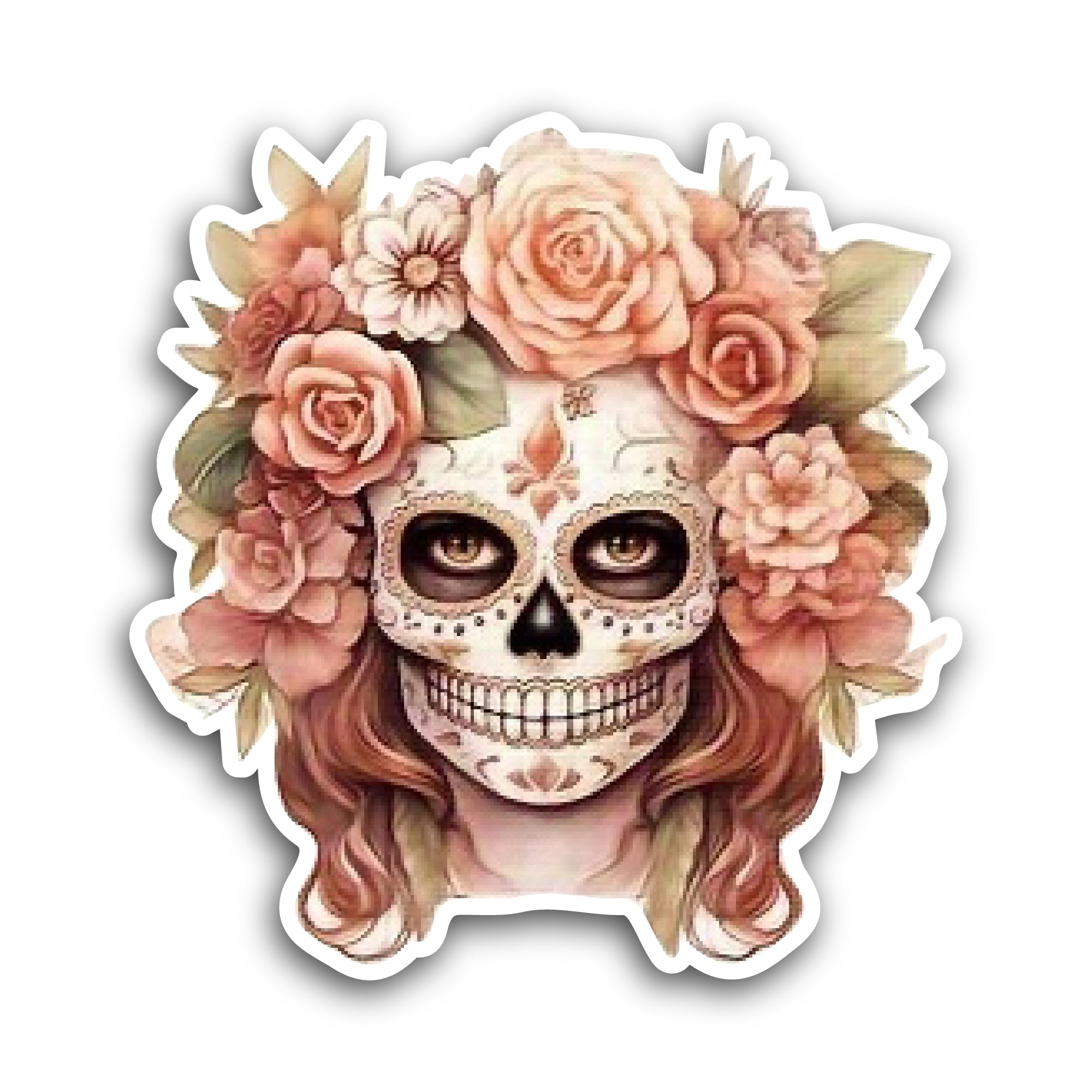 2 (Pieces) 3" and 5" I Love Flower Sticker, Waterproof Vinyl Decals for Many Purpose Like Cars, Truc