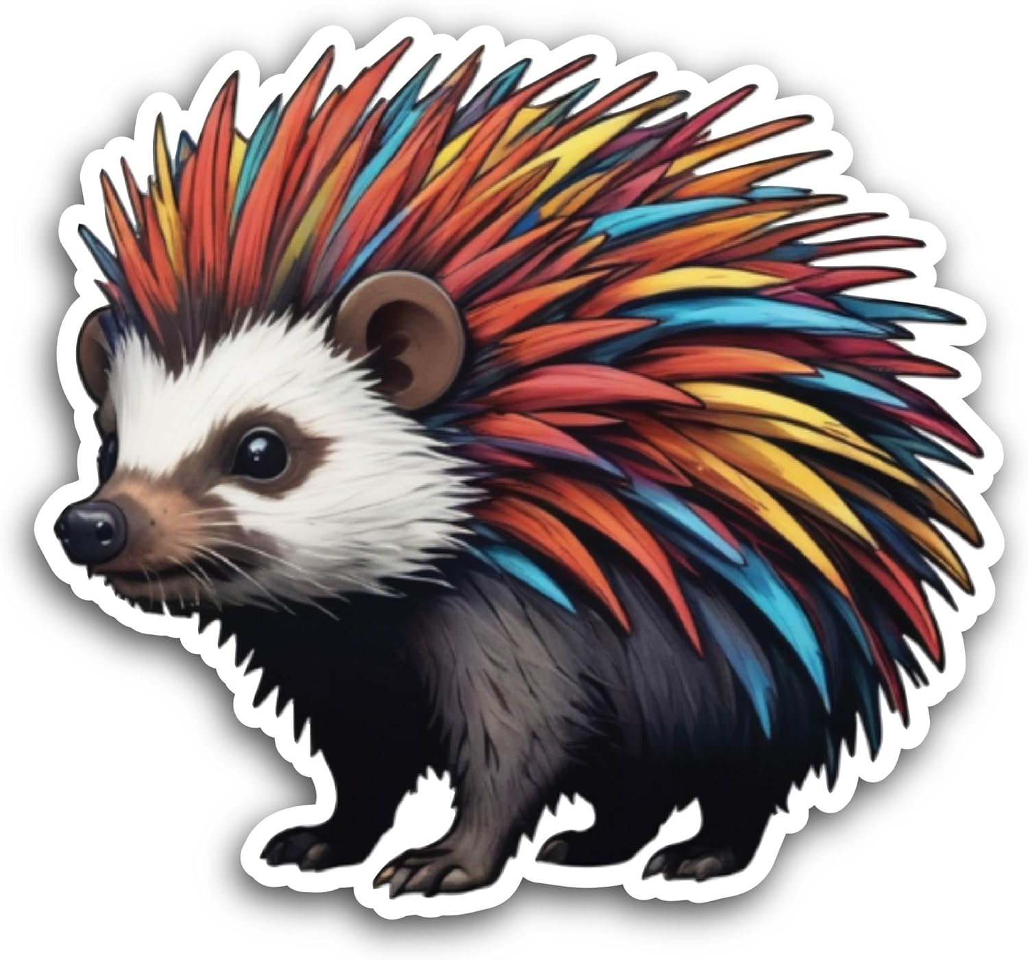 2 (Pieces) 3" and 5" Cartoon Hedgehog Sticker, Waterproof Vinyl Decals for Many Purpose Like Cars, Trucks, Laptops, Phones, Windows and More