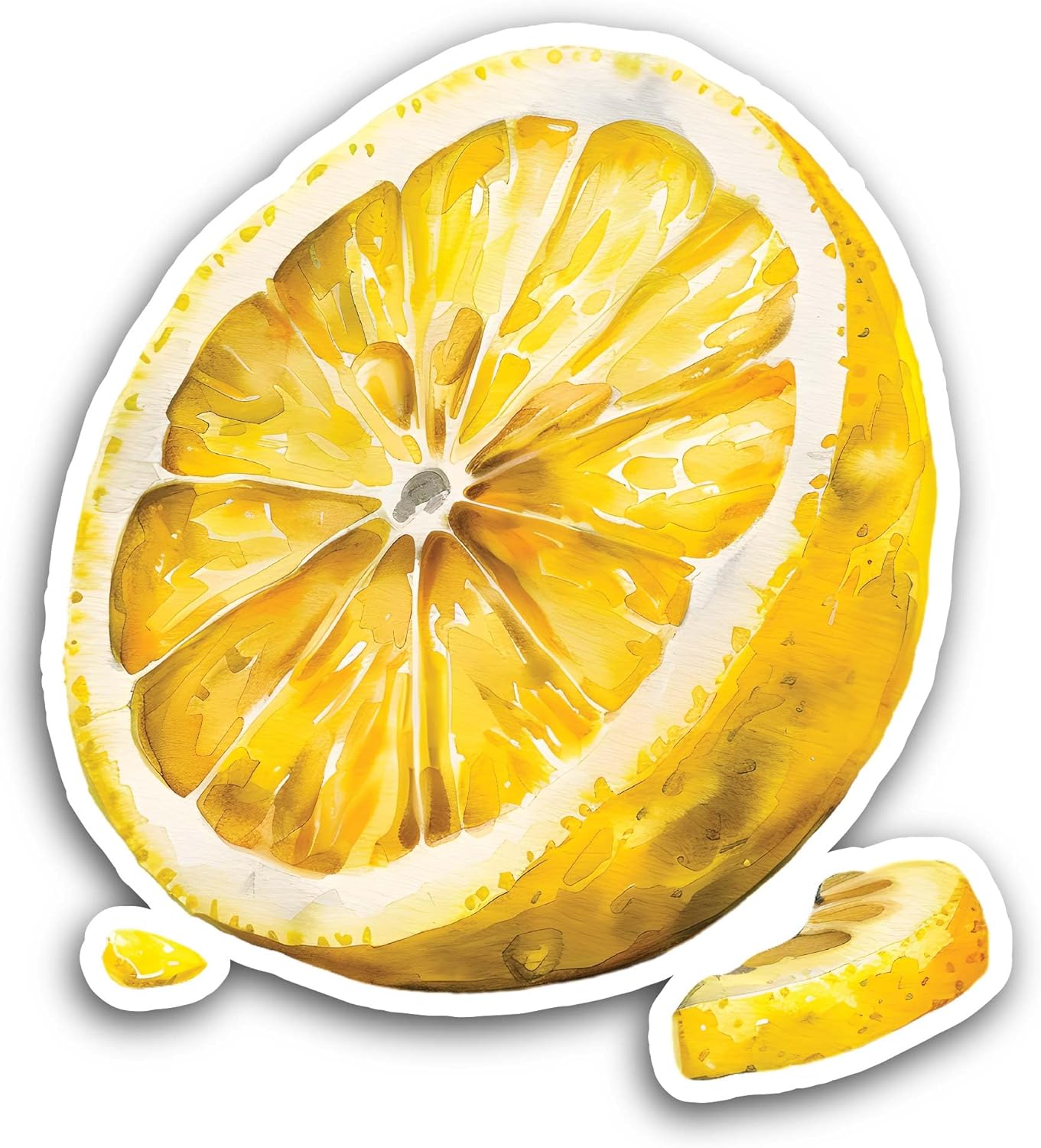 2 (Pieces) 3" and 5" Lemon Slice Sticker, Waterproof Vinyl Decals for Many Purpose Like Cars, Trucks, Laptops, Phones, Windows and More