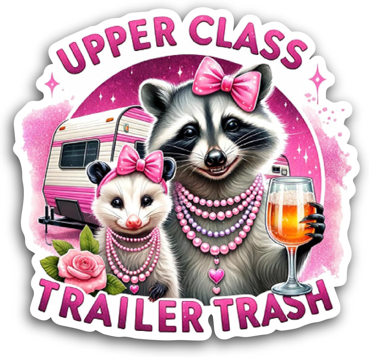 2 (Pieces) 3" and 5" Upper Class Sticker, Waterproof Vinyl Decals for Many Purpose Like Cars, Trucks, Laptops, Phones, Windows and More