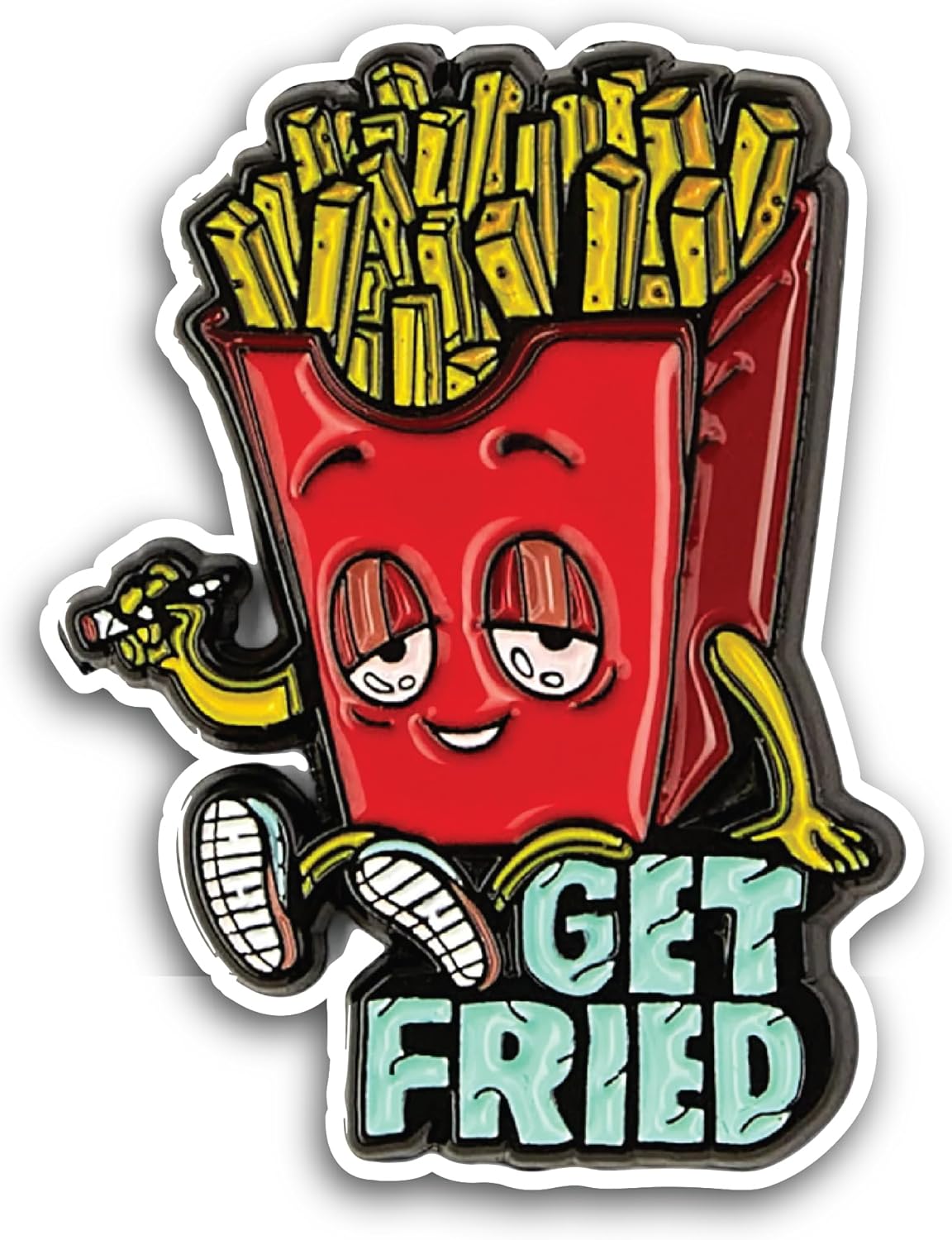 2 (Pieces) 3" and 5" Get Fried Sticker, Waterproof Vinyl Decals for Many Purpose Like Cars, Trucks, Laptops, Phones, Windows and More