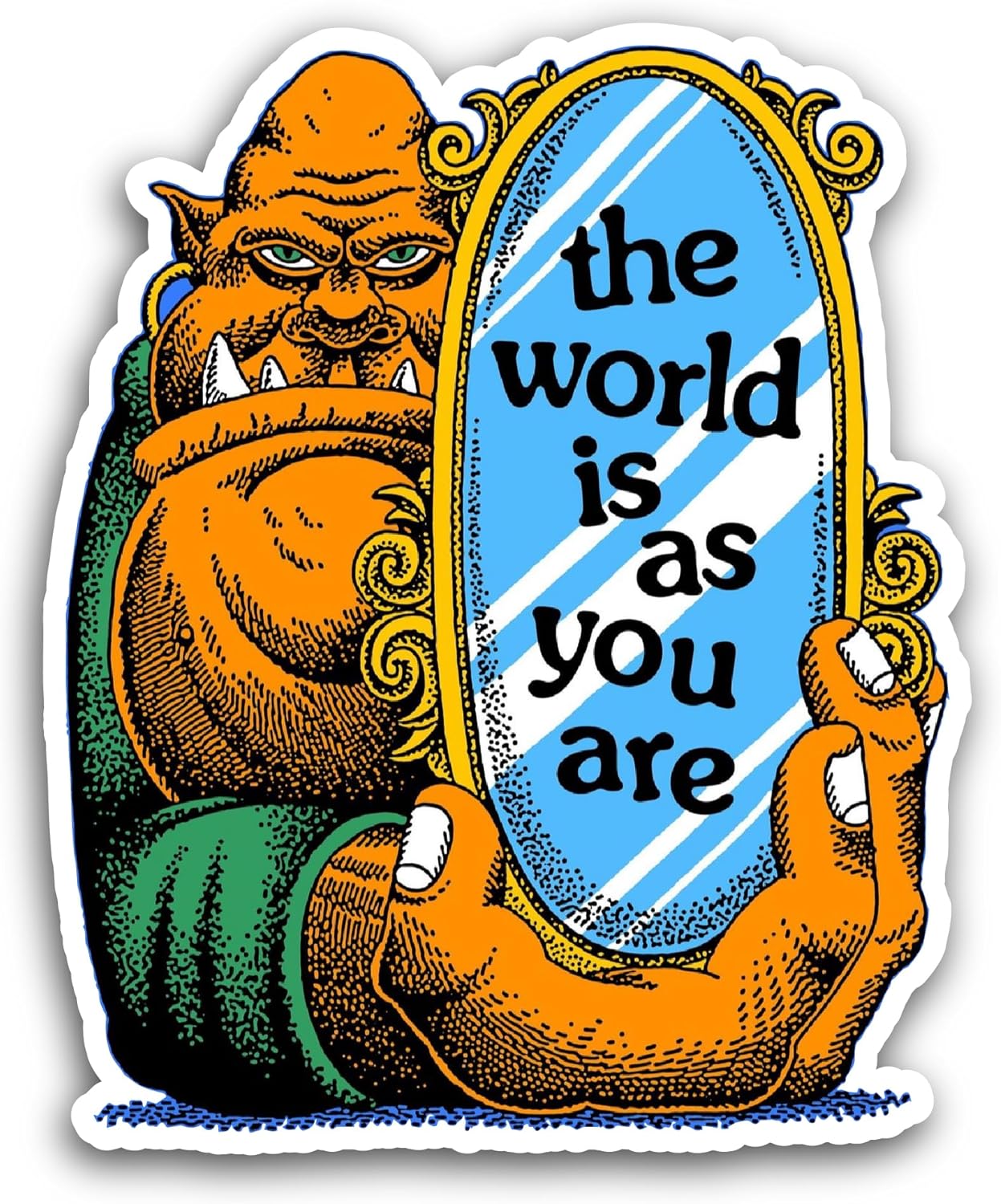 2 (Pieces) 3" and 5" The World is As You are Sticker, Waterproof Vinyl Decals for Many Purpose Like Cars, Trucks, Laptops, Phones, Windows and More