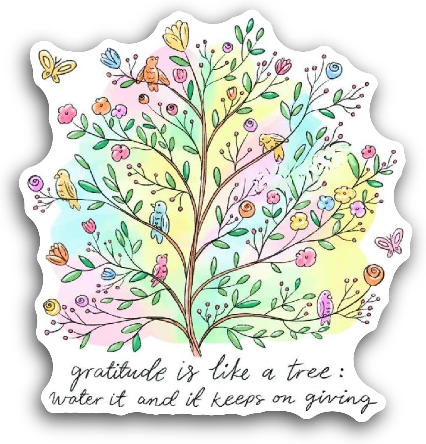 2 (Pieces) 3" and 5" Spring Tree Sticker, Waterproof Vinyl Decals for Many Purpose Like Cars, Trucks, Laptops, Phones, Windows and More