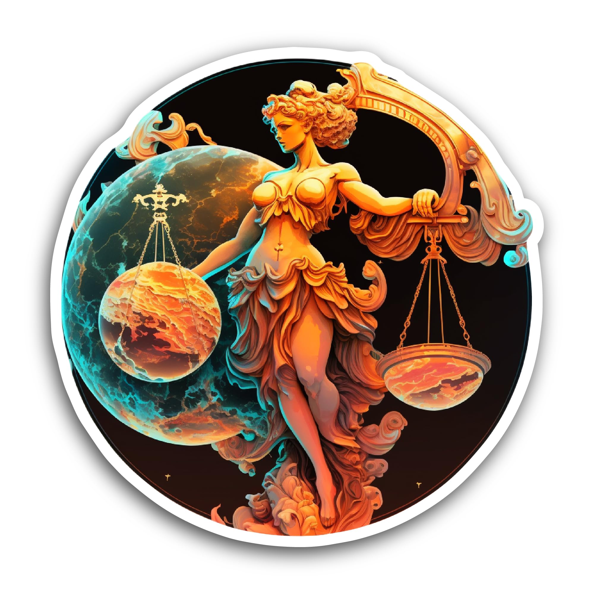 2 (Pieces) 3" and 5" Libra Zodiac Sign Sticker, Waterproof Vinyl Decals for Many Purpose Like Cars, 