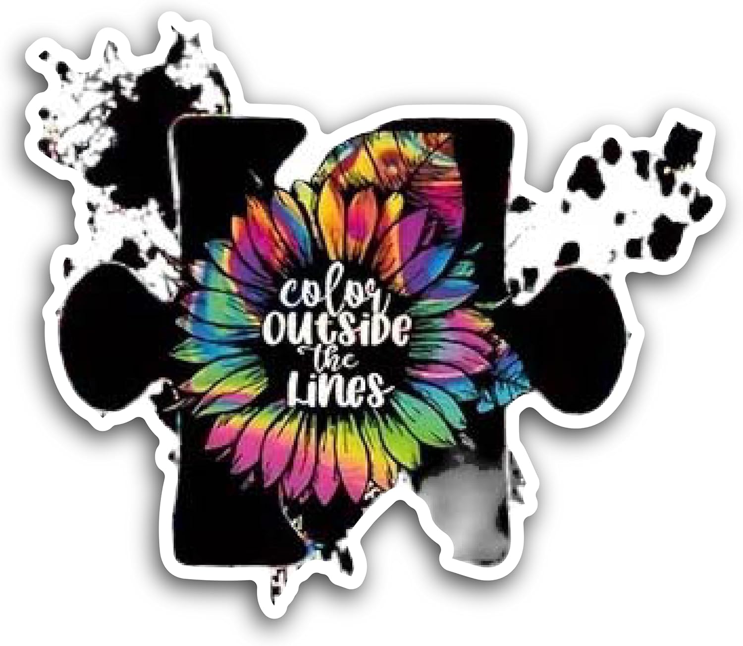 2 (Pieces) 3" and 5" Color Outside The Lines Decal Sticker, Waterproof Vinyl Decals for Many Purpose Like Cars, Trucks, Laptops, Phones, Windows and More
