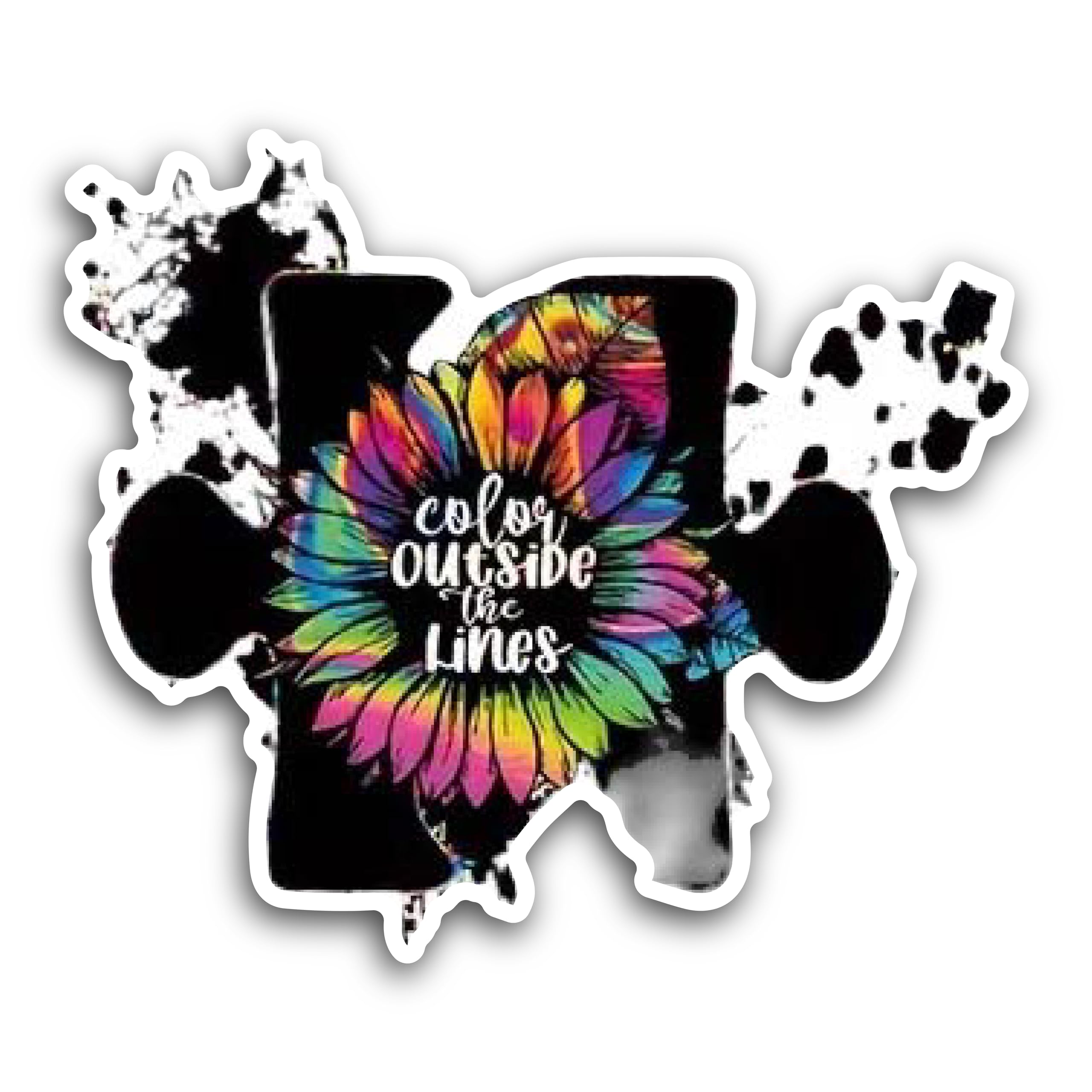2 (Pieces) 3" and 5" Color Outside The Lines Decal Sticker, Waterproof Vinyl Decals for Many Purpose